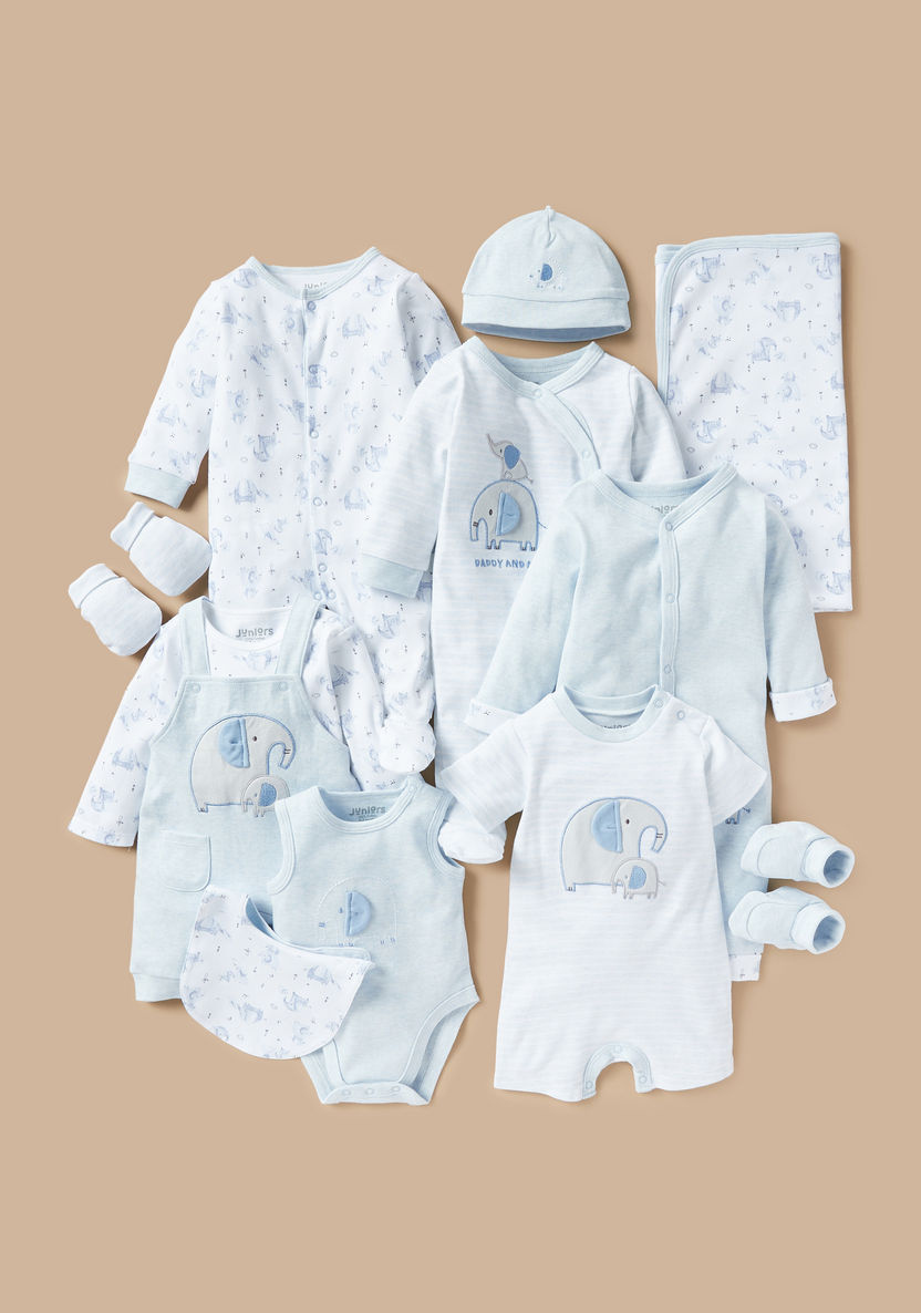 Juniors Elephant Embroidered T-shirt and Dungaree Set-Rompers%2C Dungarees and Jumpsuits-image-5