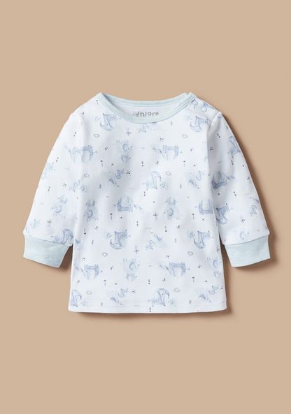 Juniors All-Over Elephant Print T-shirt and Pyjama Set-Pyjama Sets-image-1