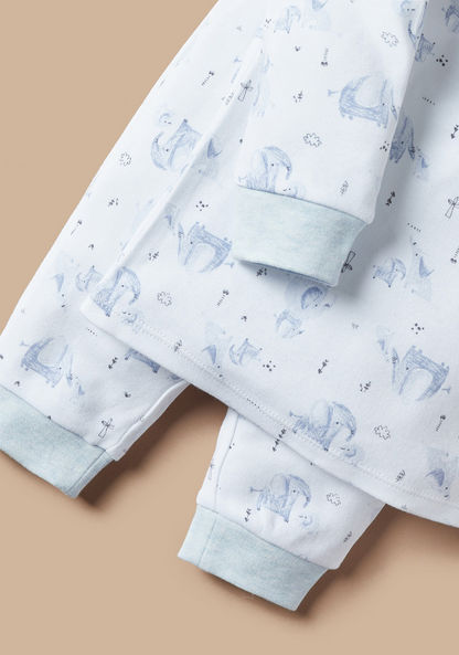 Juniors All-Over Elephant Print T-shirt and Pyjama Set-Pyjama Sets-image-4