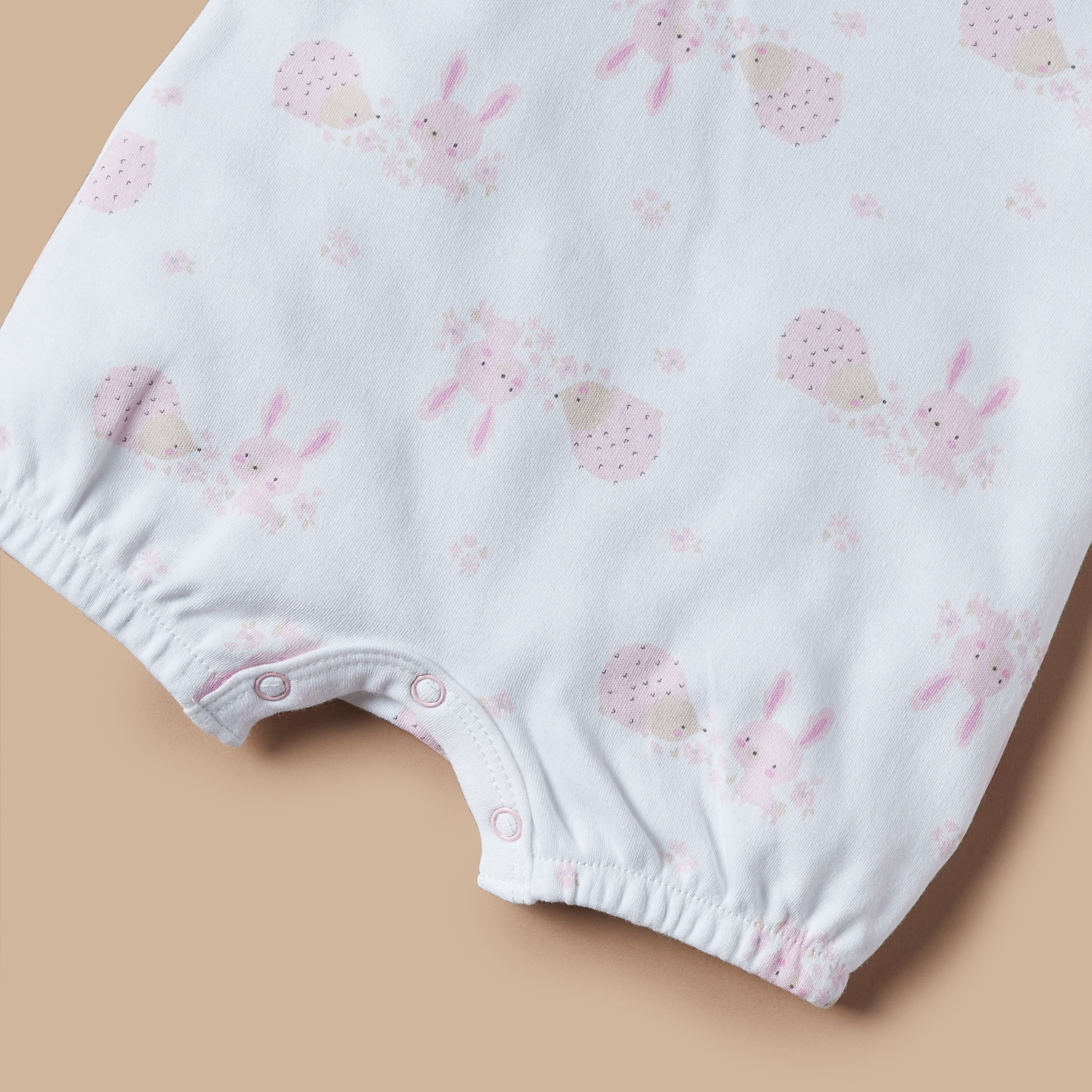 Juniors All-Over Bunny Print Romper with Button Closure-baby-girls-clothing-rompers-image-3