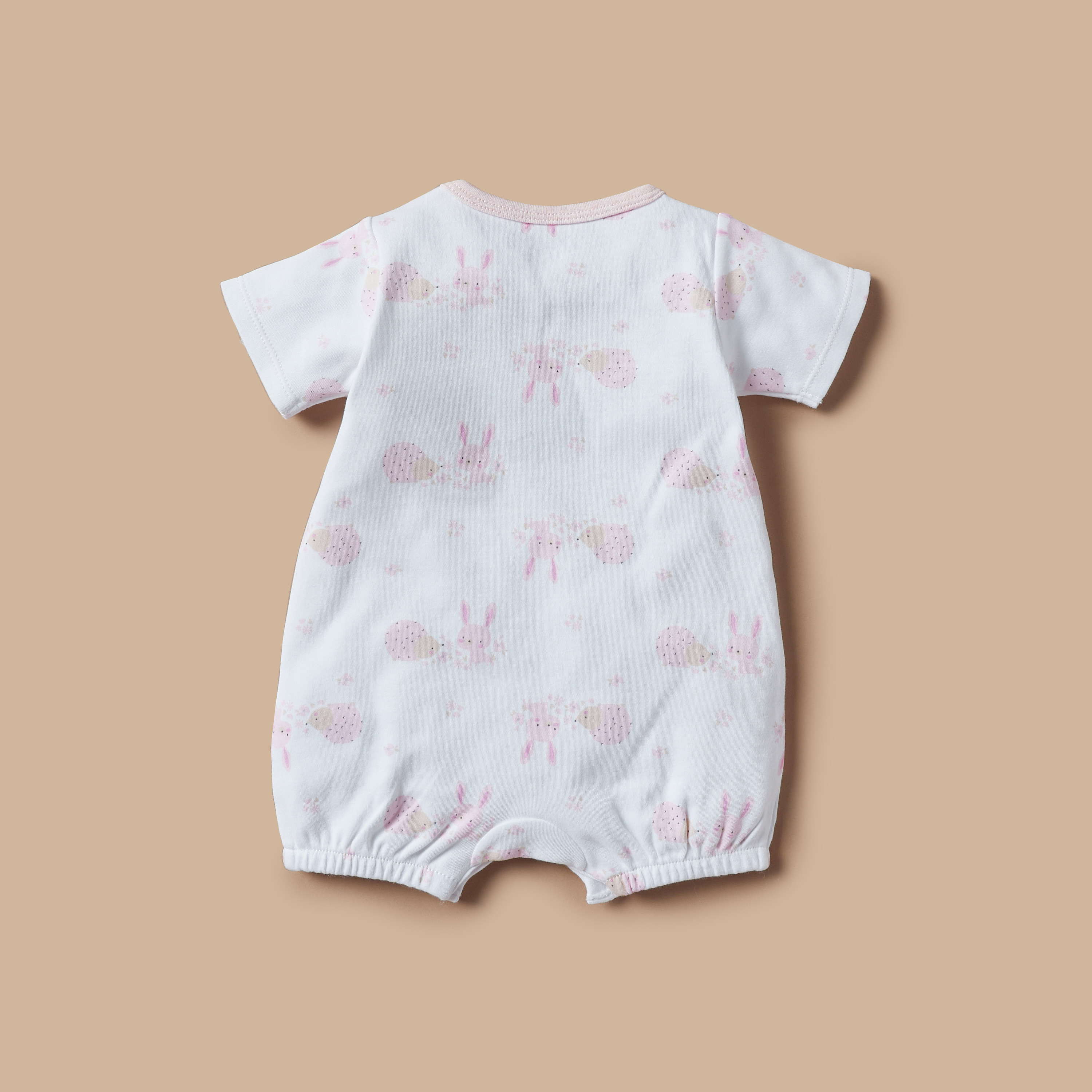 Juniors All-Over Bunny Print Romper with Button Closure-baby-girls-clothing-rompers-image-4