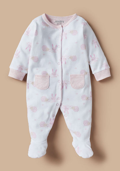 Juniors All-Over Print Sleepsuit with Long Sleeves and Button Closure-Sleepsuits-image-0