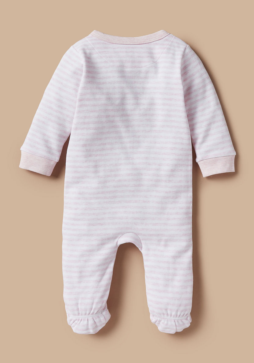 Juniors Striped Sleepsuit with Long Sleeves and Button Closure-Sleepsuits-image-3