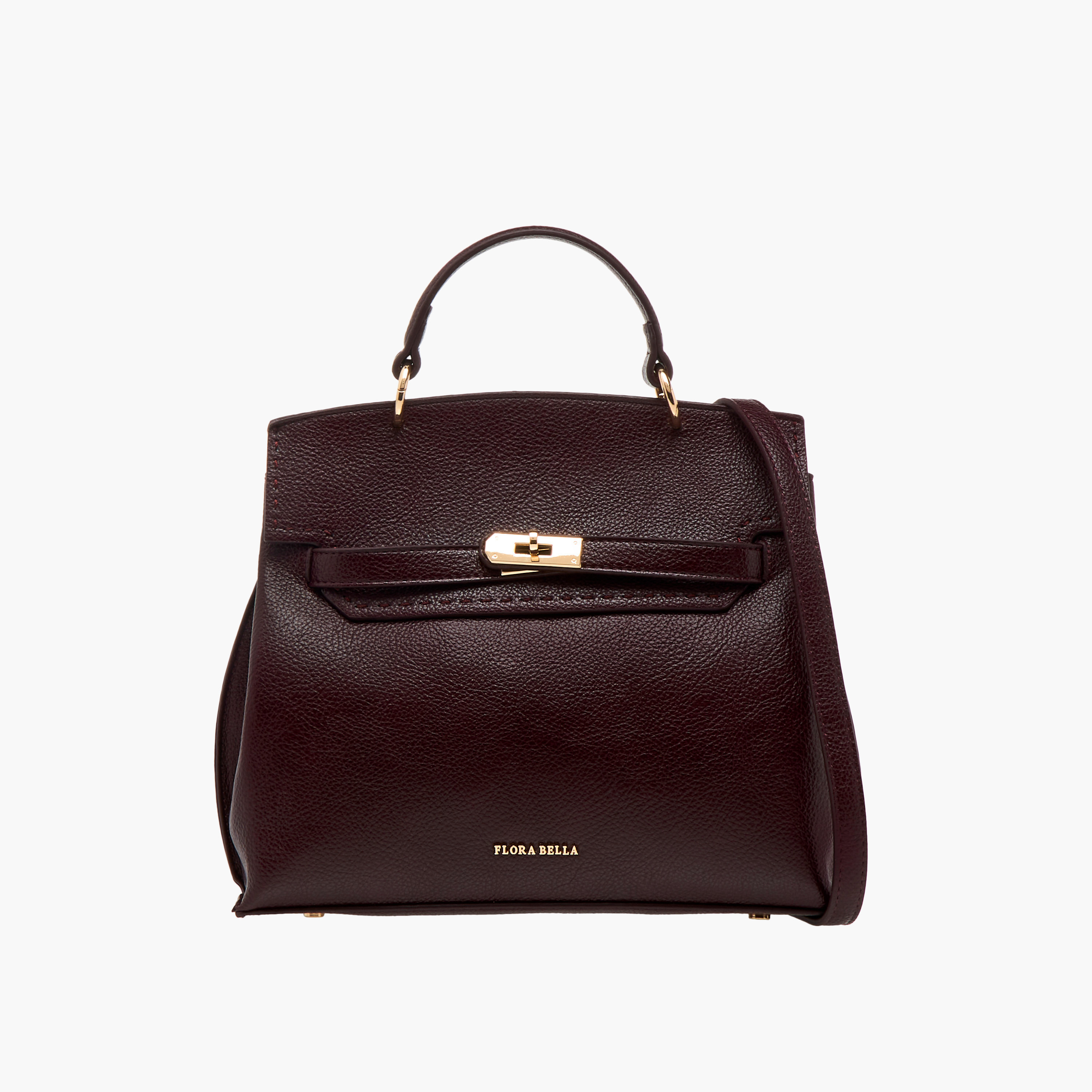 Flora Bella Solid Satchel Bag with Twist Lock Closure-women-bagsandwallets-handbags-image-1