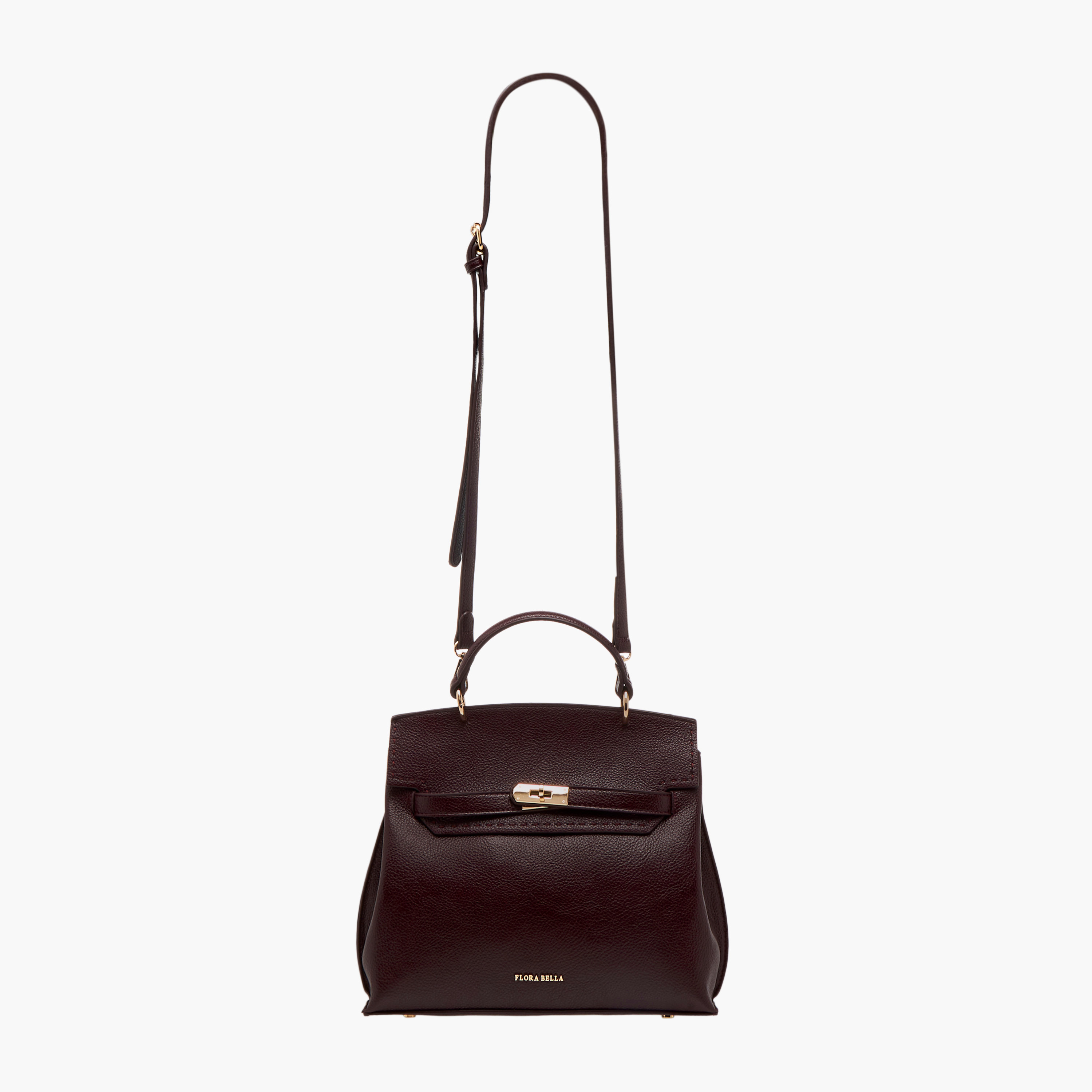 Flora Bella Solid Satchel Bag with Twist Lock Closure-women-bagsandwallets-handbags-image-2
