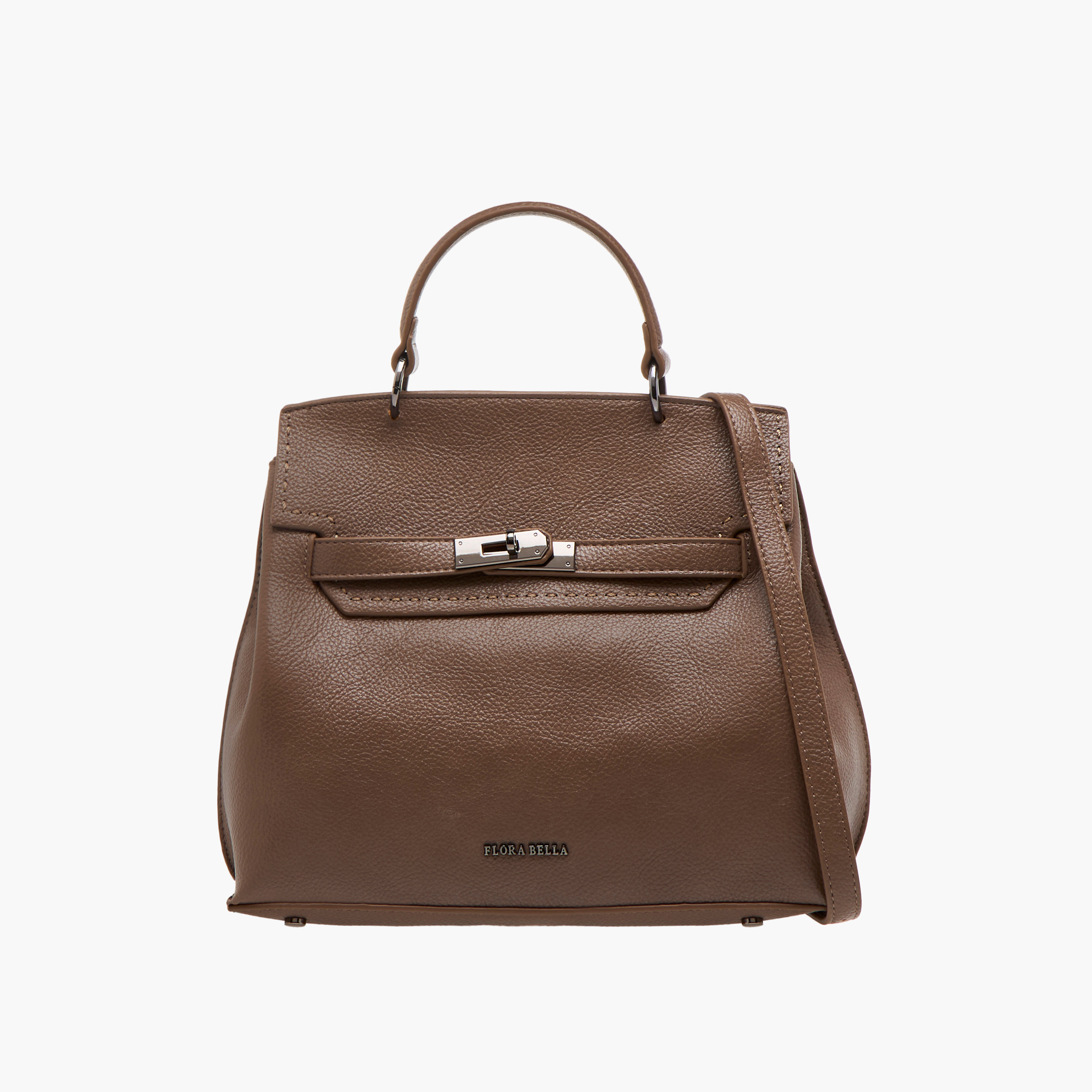 Flora Bella Solid Satchel Bag with Twist Lock Closure-women-bagsandwallets-handbags-image-1