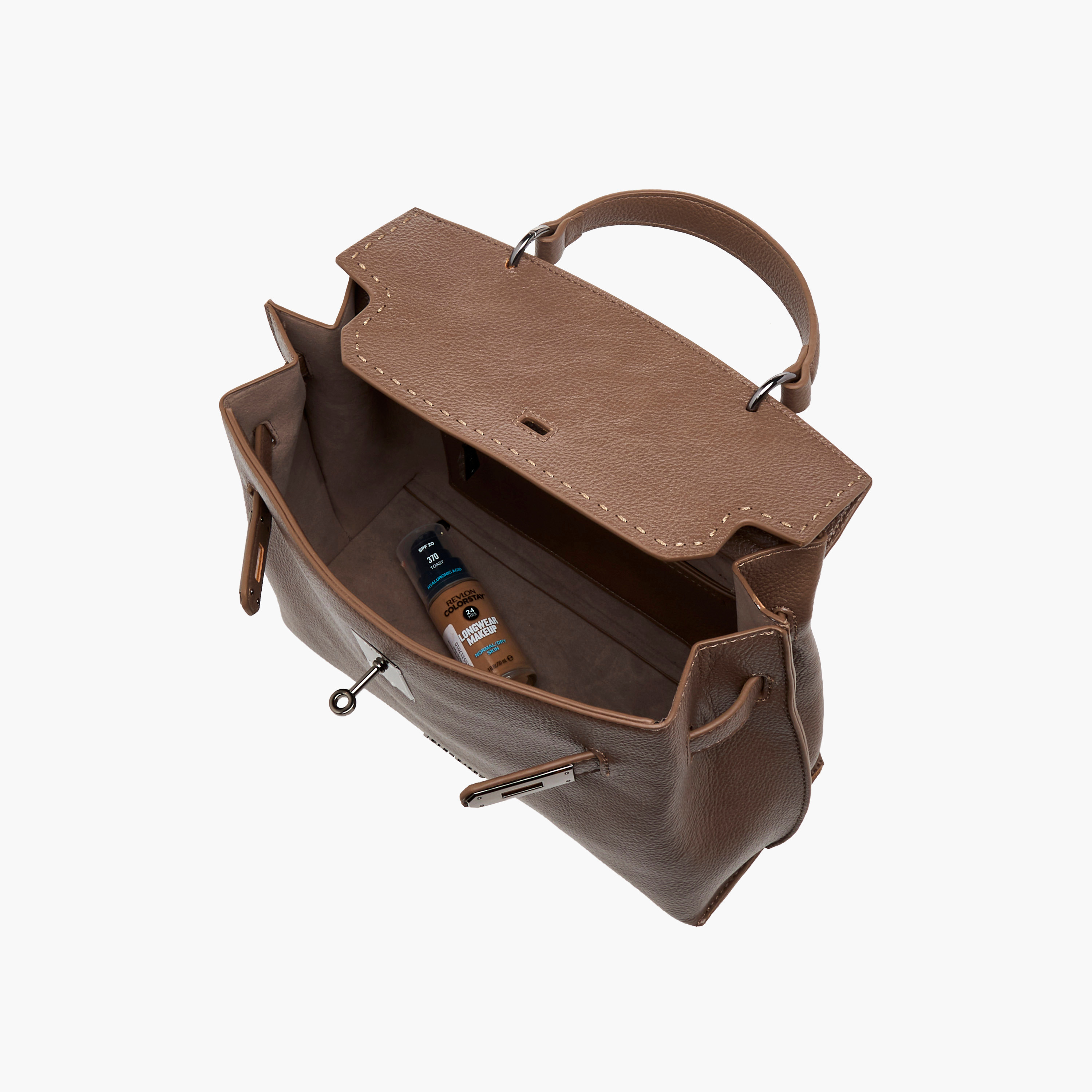 Flora Bella Solid Satchel Bag with Twist Lock Closure-women-bagsandwallets-handbags-image-8