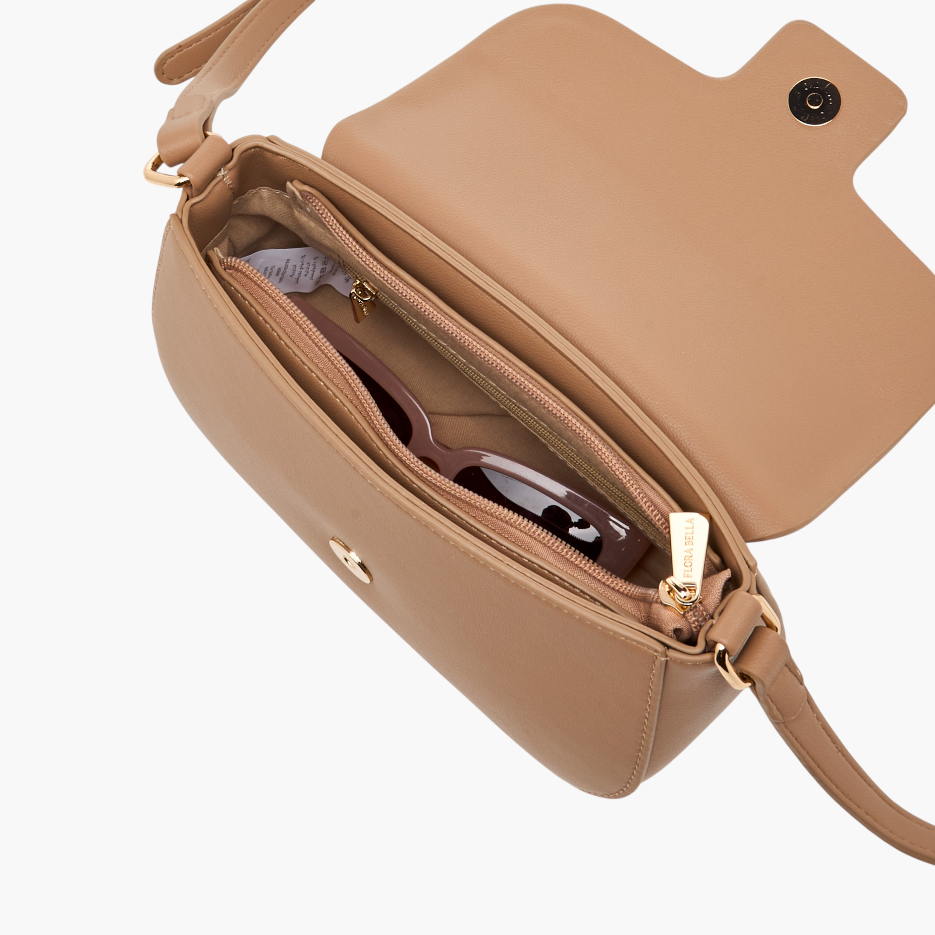 شنطة كروس بودي سادة بحزام قابل للتعديل من فلورا بيلا-women-bagsandwallets-handbags-image-7