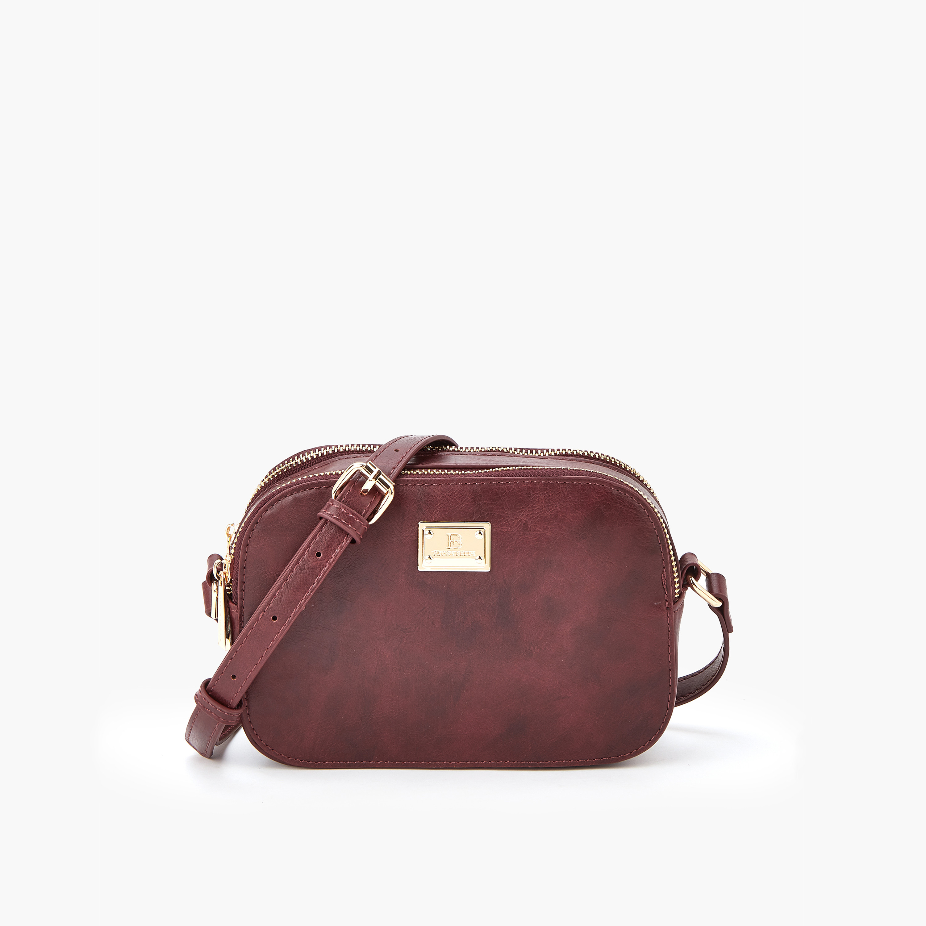 Flora Bella Solid Crossbody Bag with Adjustable Strap and Zip Closure-women-bagsandwallets-handbags-image-1