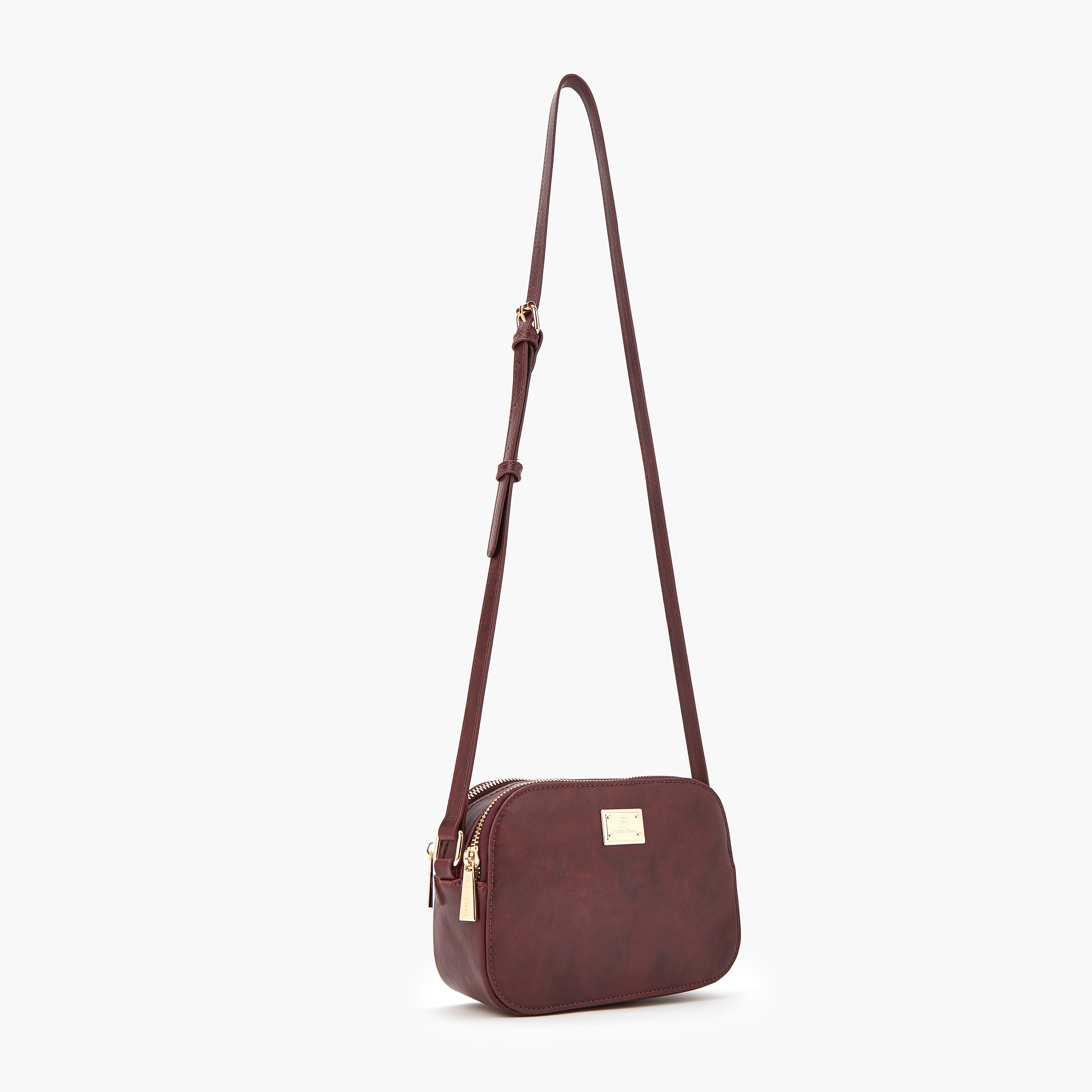 Flora Bella Solid Crossbody Bag with Adjustable Strap and Zip Closure-women-bagsandwallets-handbags-image-2