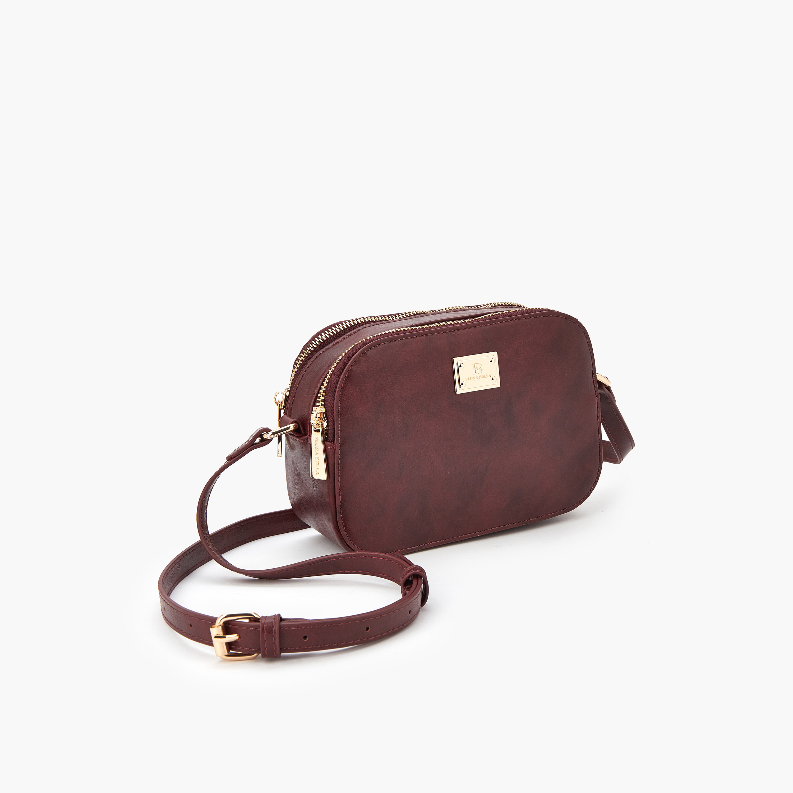 Flora Bella Solid Crossbody Bag with Adjustable Strap and Zip Closure-women-bagsandwallets-handbags-image-5
