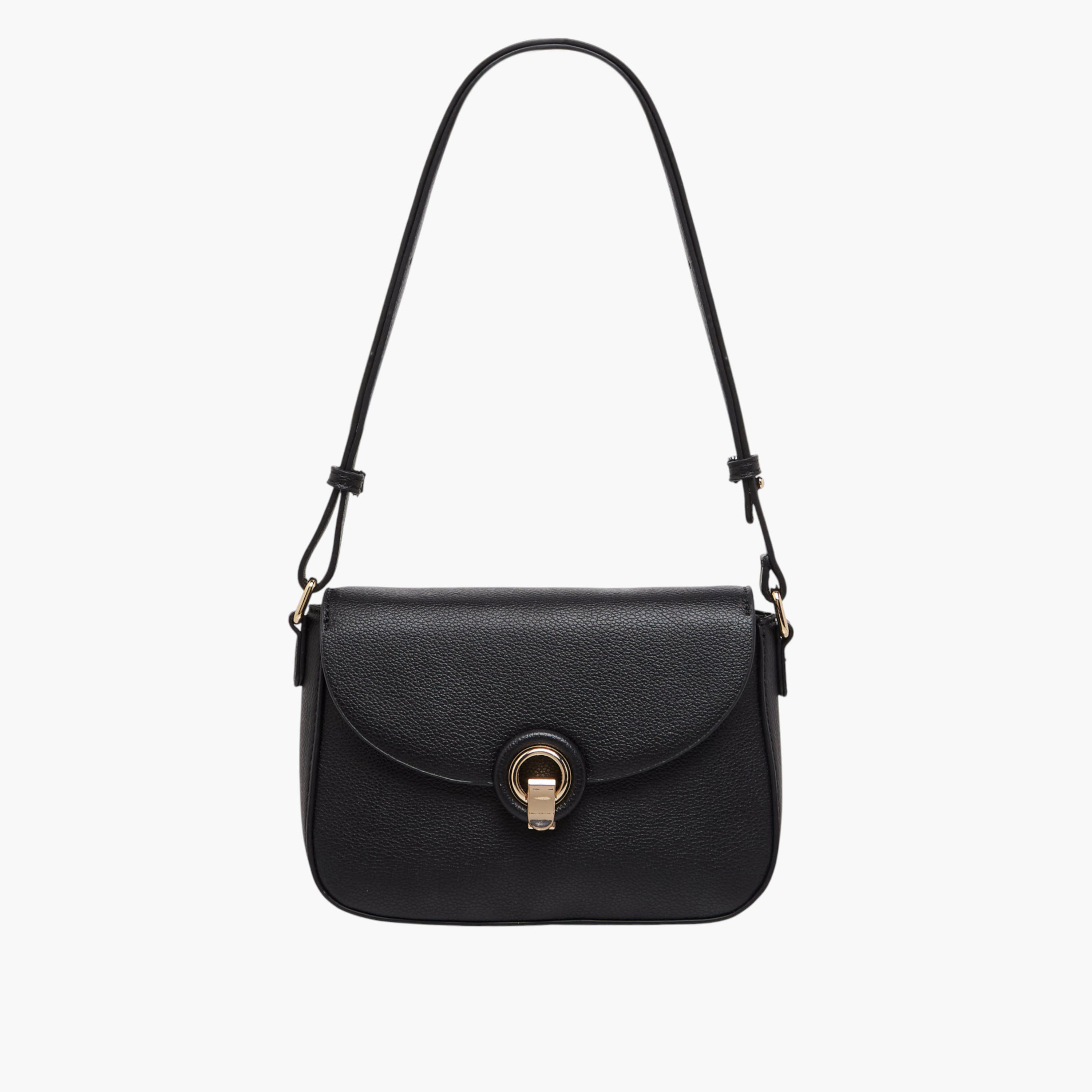 Flora Bella Solid Shoulder Bag with Flap Closure-women-bagsandwallets-handbags-image-1