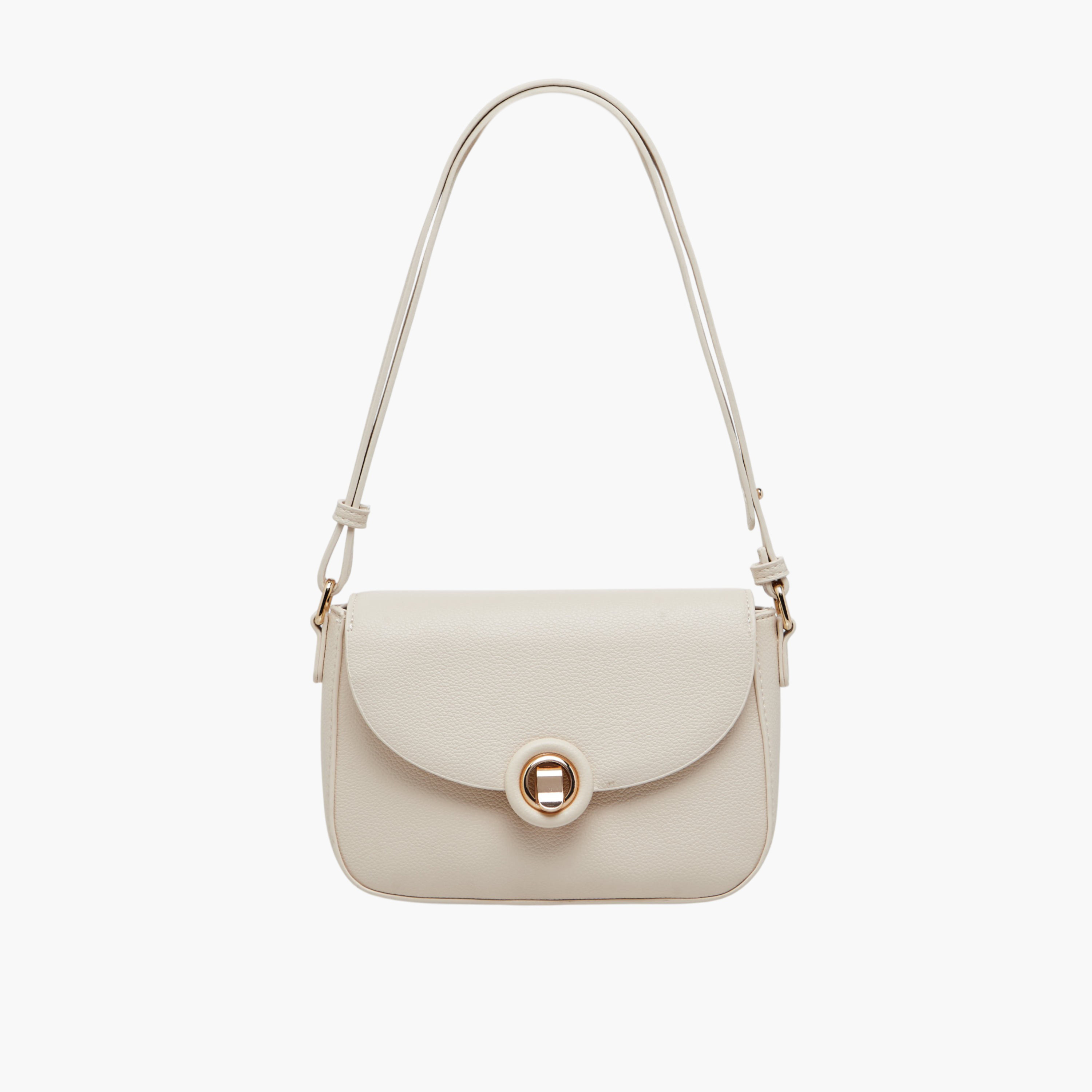 Flora Bella Solid Shoulder Bag with Flap Closure-women-bagsandwallets-handbags-image-1