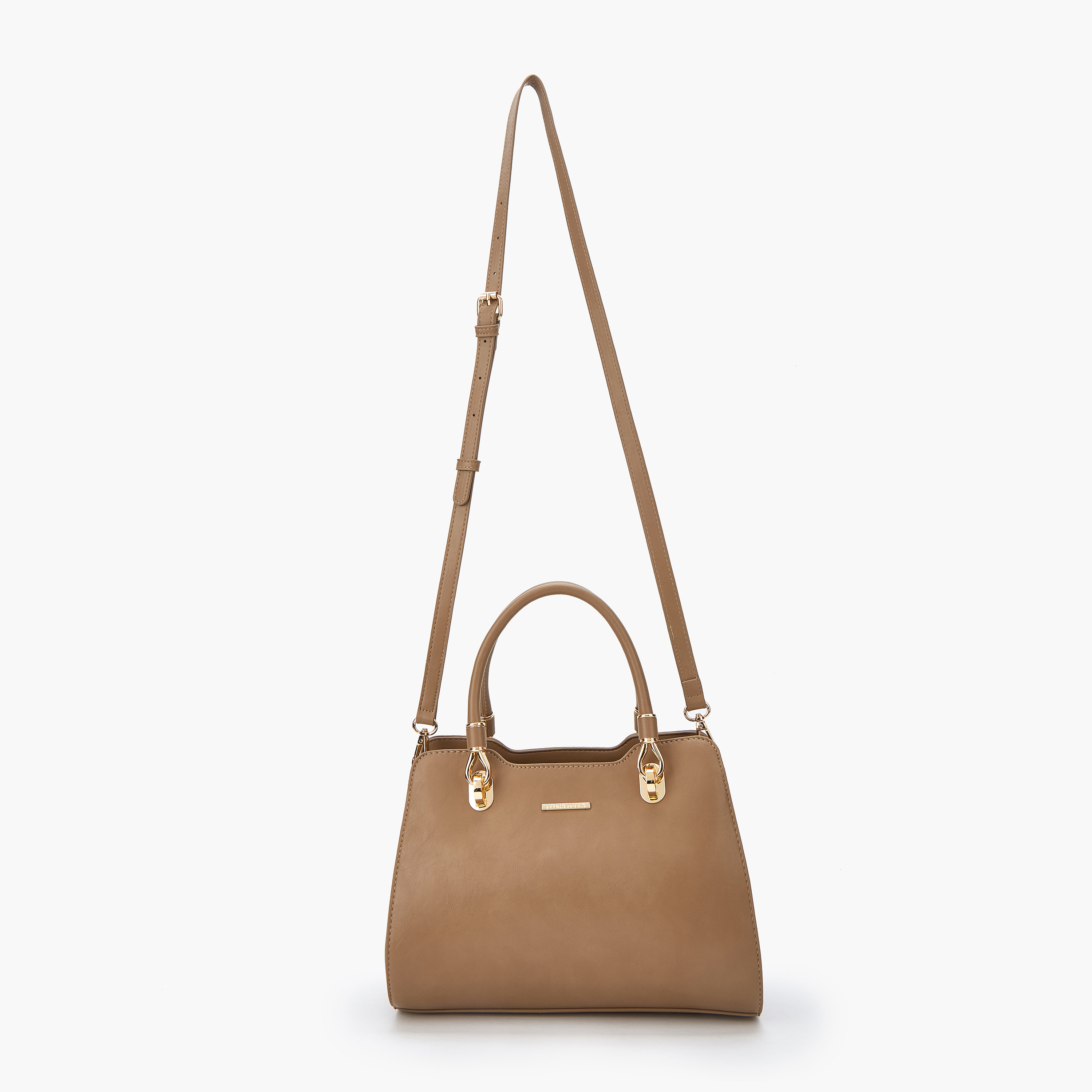 Flora Bella Solid Tote Bag with Double Handle and Zip Closure-women-bagsandwallets-handbags-image-2