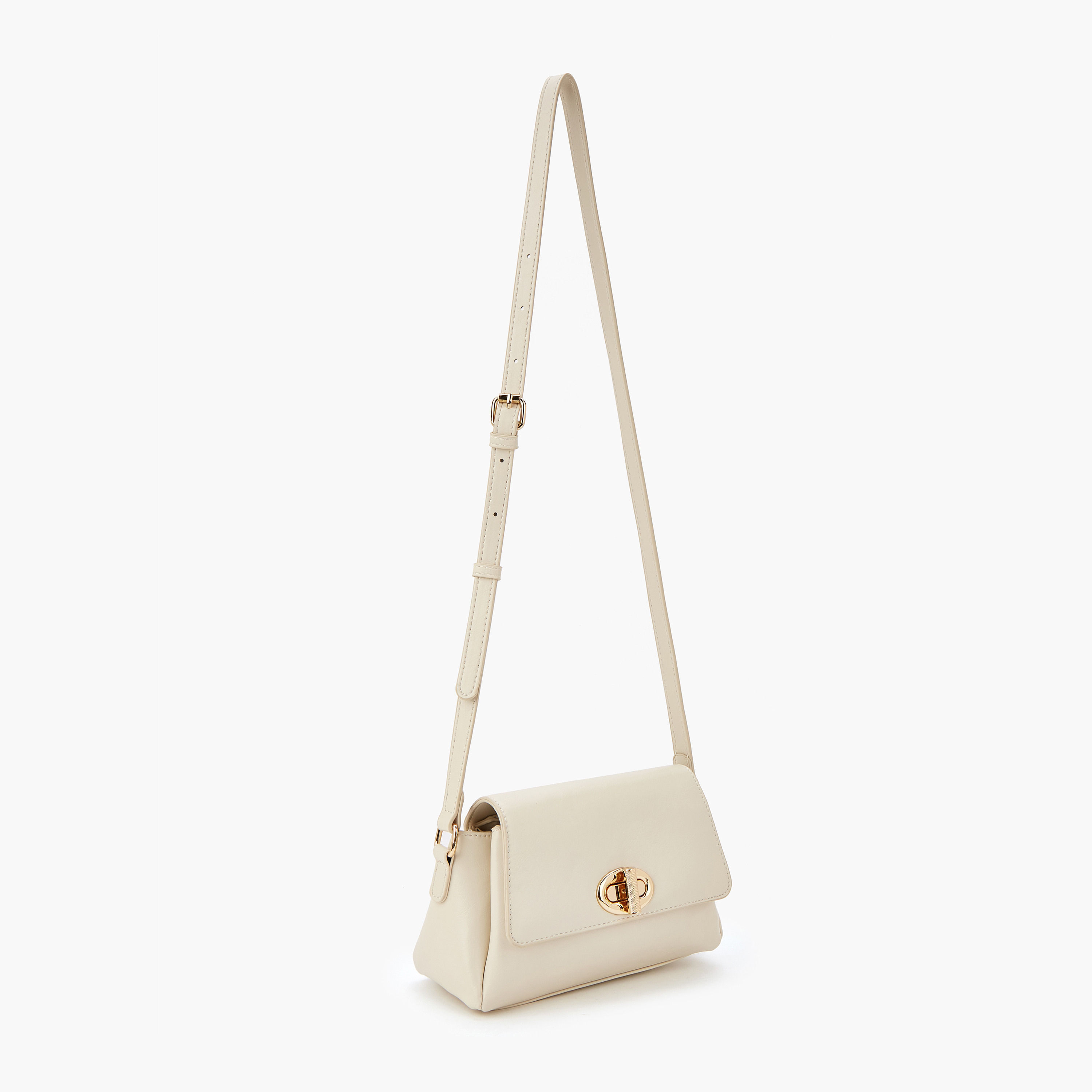 Flora Bella Solid Crossbody Bag with Adjustable Strap and Twist Lock Closure-women-bagsandwallets-handbags-image-2