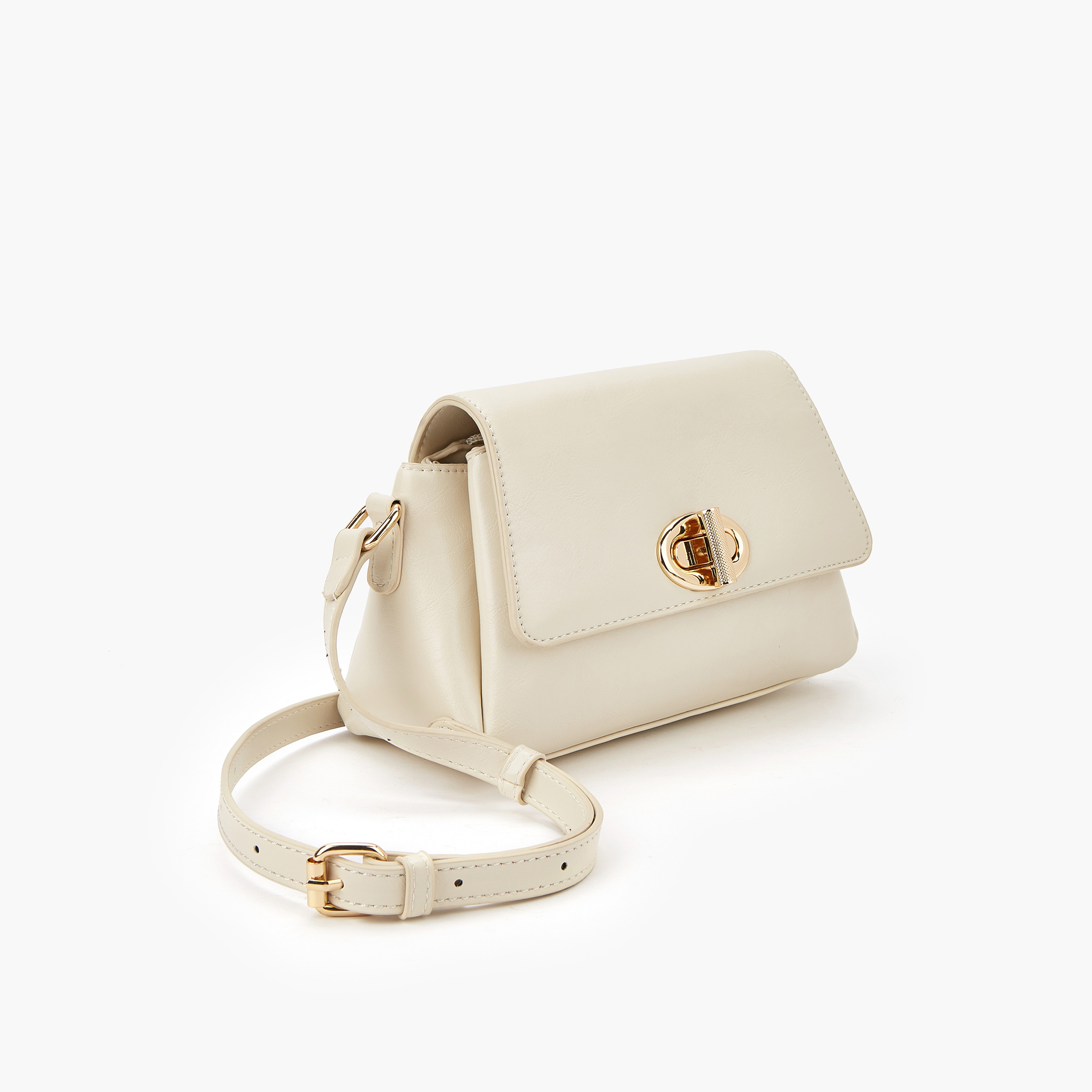 Flora Bella Solid Crossbody Bag with Adjustable Strap and Twist Lock Closure-women-bagsandwallets-handbags-image-3