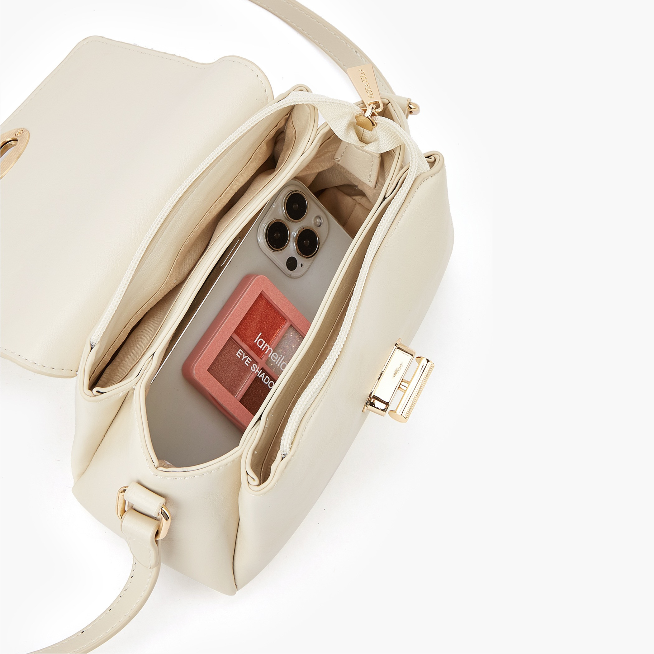 Flora Bella Solid Crossbody Bag with Adjustable Strap and Twist Lock Closure-women-bagsandwallets-handbags-image-7