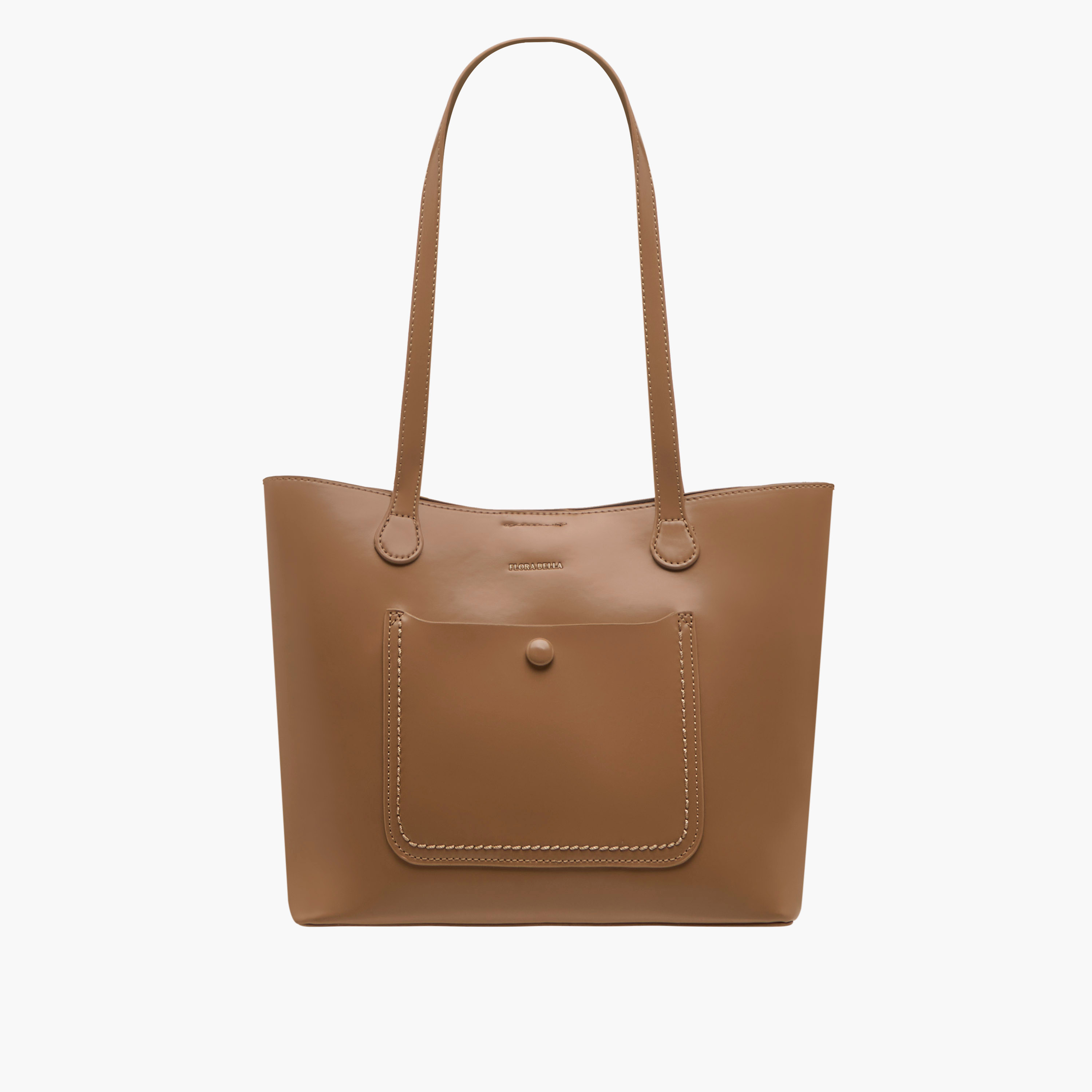 Flora Bella Solid Tote Bag with Zip Closure-women-bagsandwallets-handbags-image-1