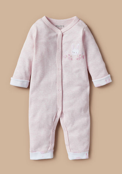 Juniors Bunny Embroidered Sleepsuit with Round Neck-Sleepsuits-image-0