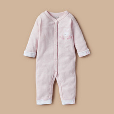 Juniors Bunny Embroidered Sleepsuit with Round Neck