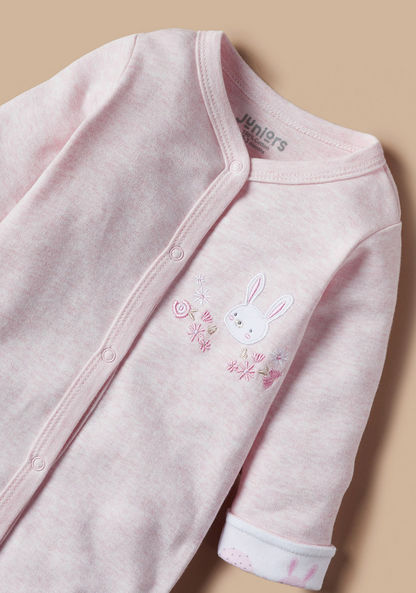 Juniors Bunny Embroidered Sleepsuit with Round Neck-Sleepsuits-image-1