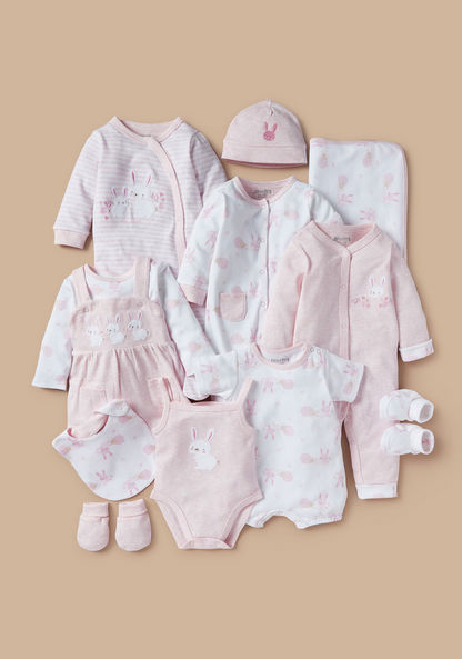 Juniors Bunny Embroidered Sleepsuit with Round Neck-Sleepsuits-image-4