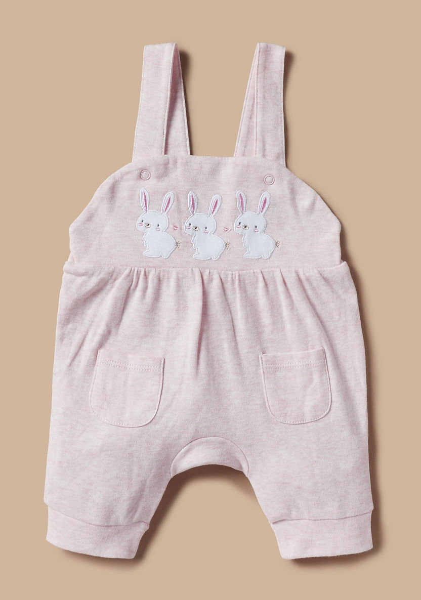 Juniors Bunny Print T-shirt and Dungaree Set-Rompers%2C Dungarees and Jumpsuits-image-2