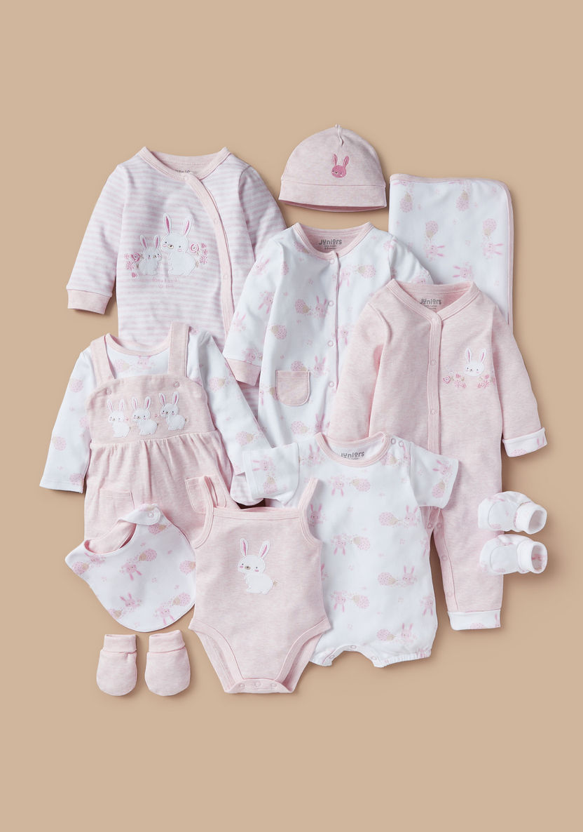 Juniors Bunny Print T-shirt and Dungaree Set-Rompers%2C Dungarees and Jumpsuits-image-5