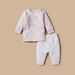 Juniors Bunny Applique Round Neck T-shirt and Pyjama Set-Pyjama Sets-thumbnail-0