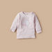 Juniors Bunny Applique Round Neck T-shirt and Pyjama Set-Pyjama Sets-thumbnailMobile-1