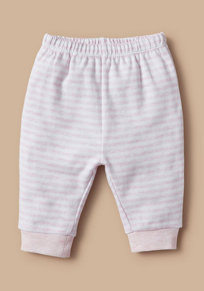 Juniors Bunny Applique Round Neck T-shirt and Pyjama Set-Pyjama Sets-image-2