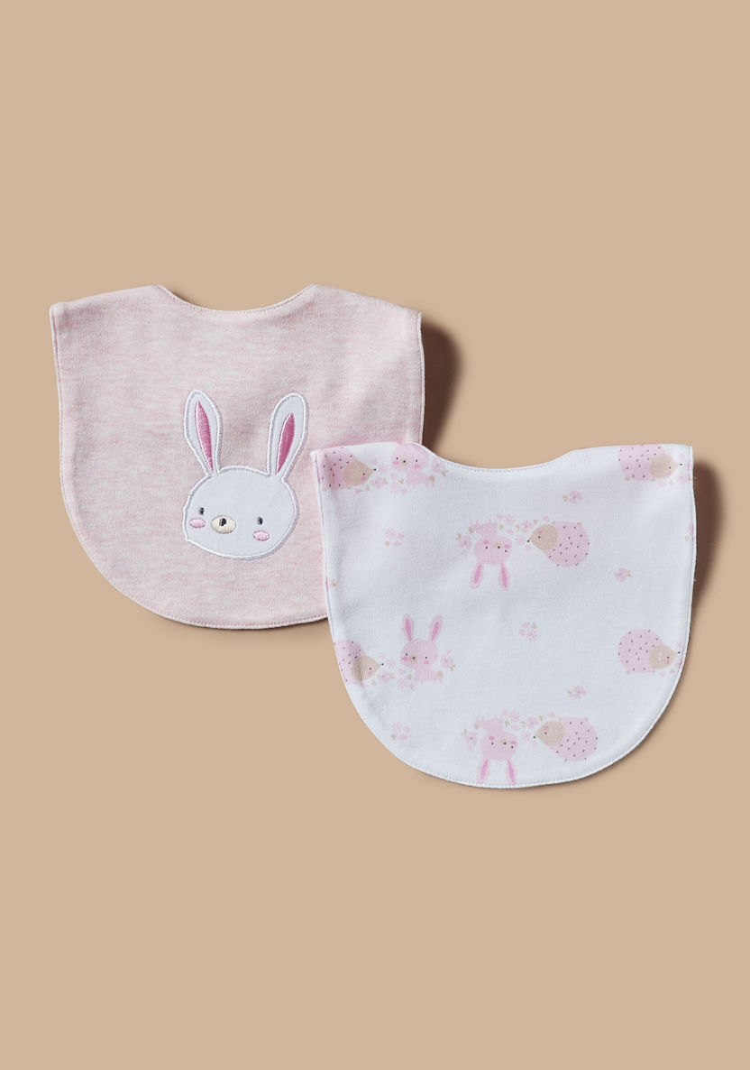 Juniors Bunny Print Bib - Set of 2-Bibs and Burp Cloths-image-0