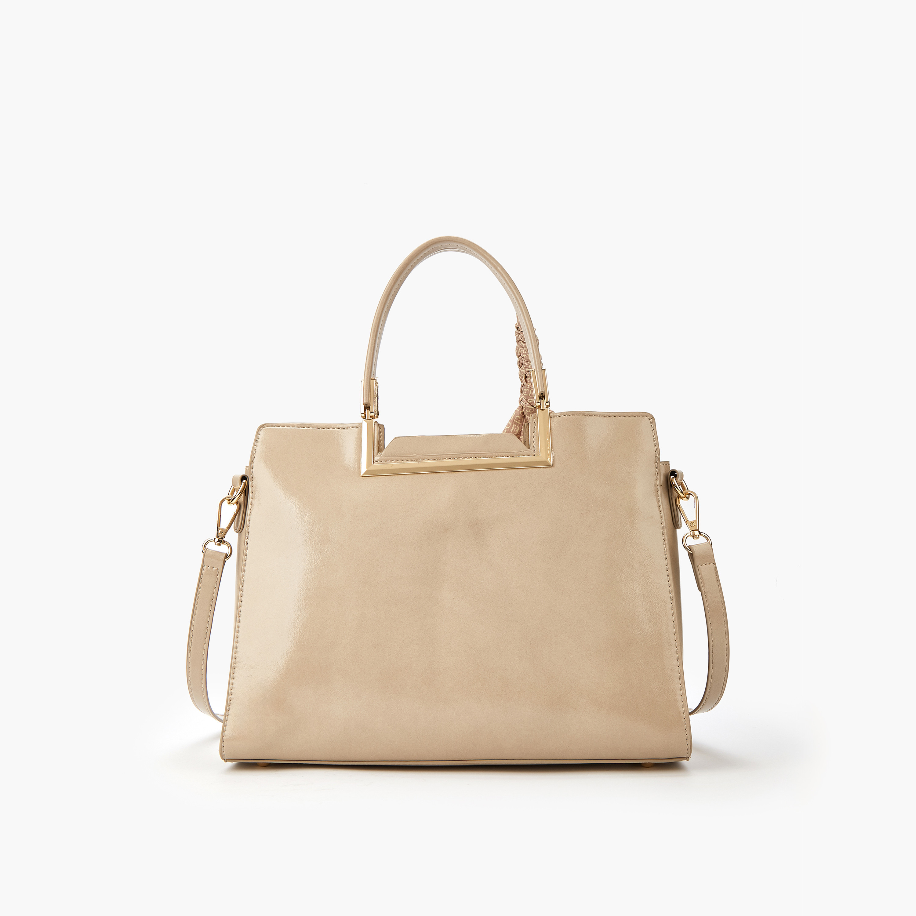 شنطة توت سادة بمقبض مزدوج وتفاصيل وشاح من فلورا بيلا-women-bagsandwallets-handbags-image-5