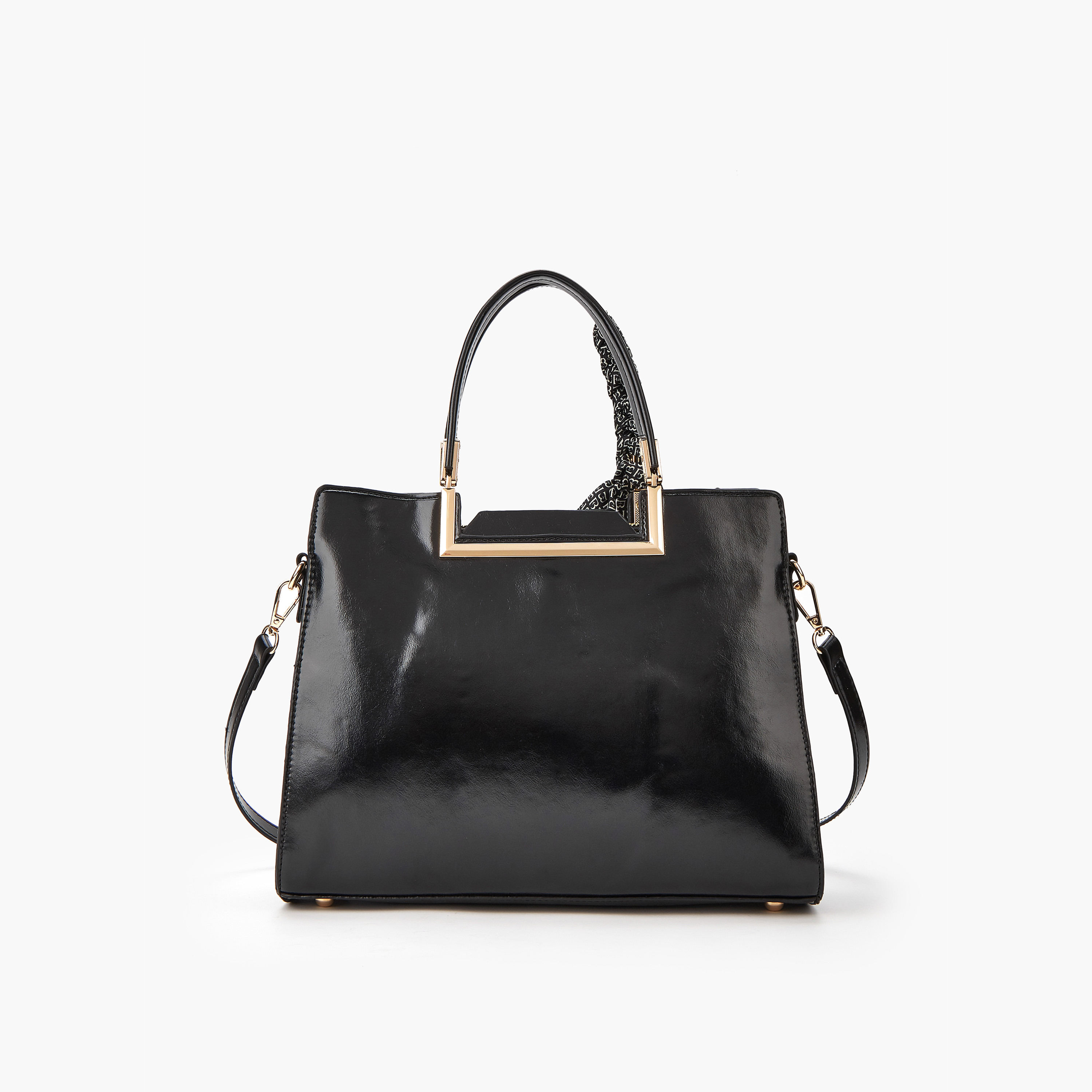 شنطة توت سادة بمقبض مزدوج وتفاصيل وشاح من فلورا بيلا-women-bagsandwallets-handbags-image-3