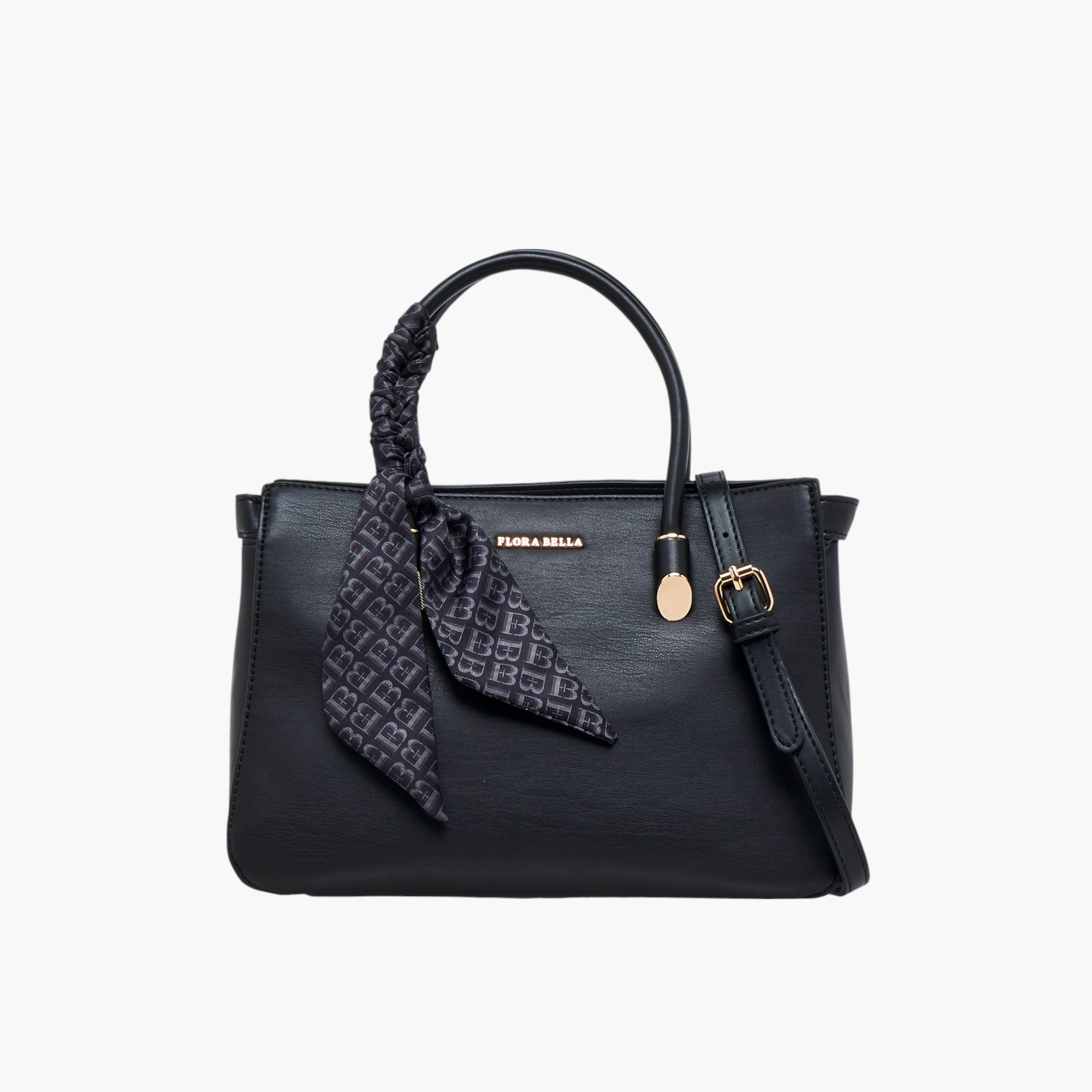 Flora Bella Scarf Accent Tote Bag with Detachable Strap and Zip Closure-women-bagsandwallets-handbags-image-1