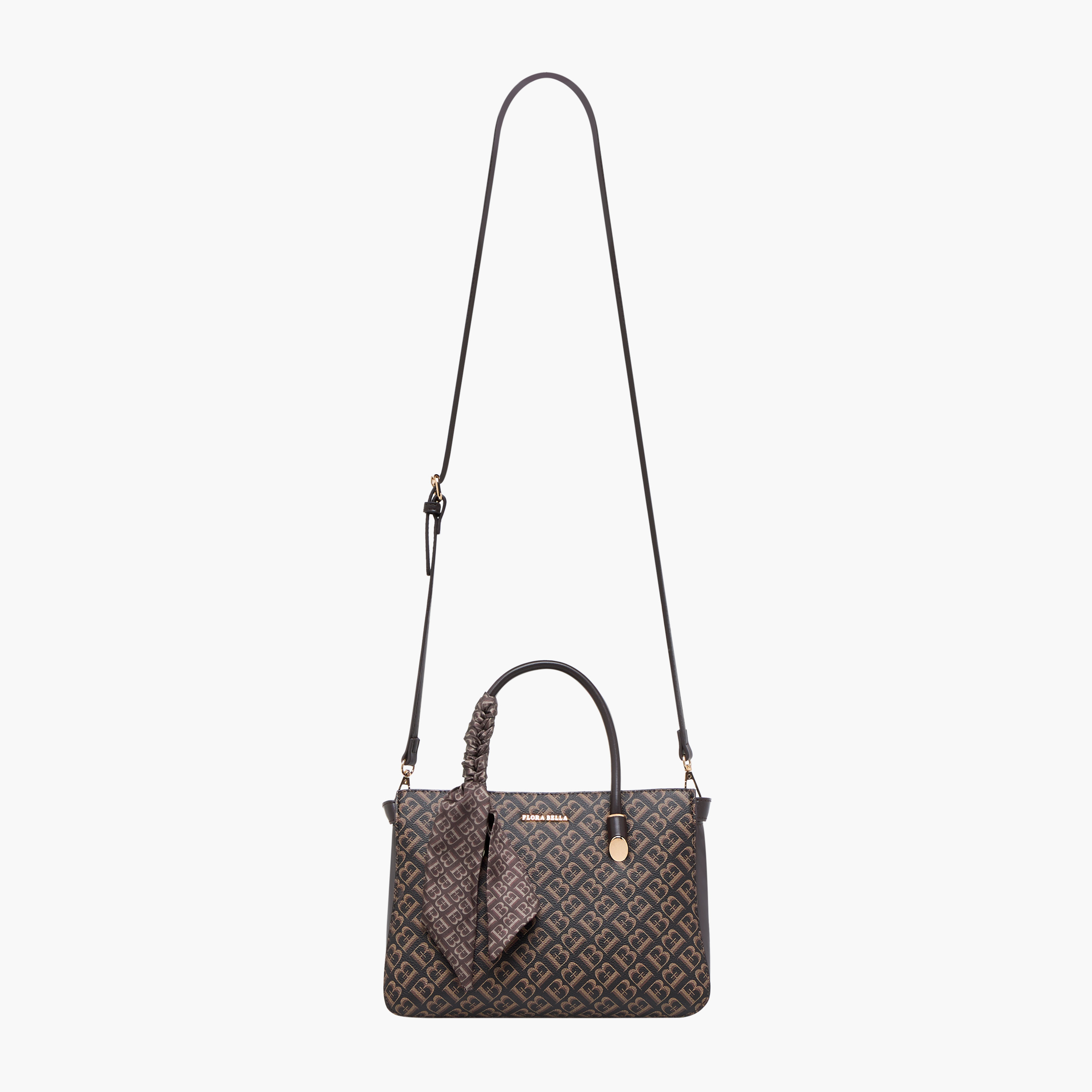 Flora Bella Scarf Accent Monogram Print Tote Bag with Zip Closure-women-bagsandwallets-handbags-image-3