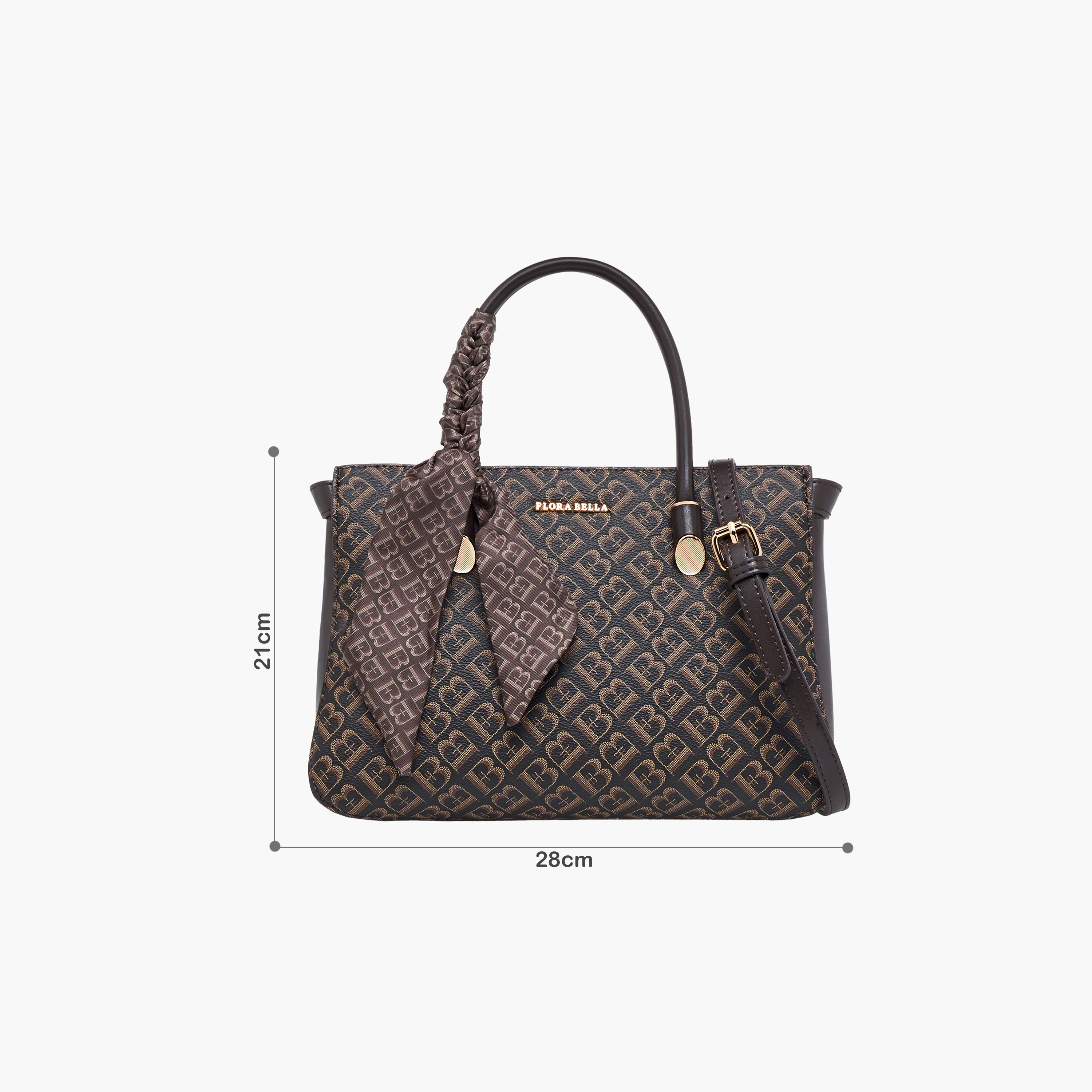 Flora Bella Scarf Accent Monogram Print Tote Bag with Zip Closure-women-bagsandwallets-handbags-image-2