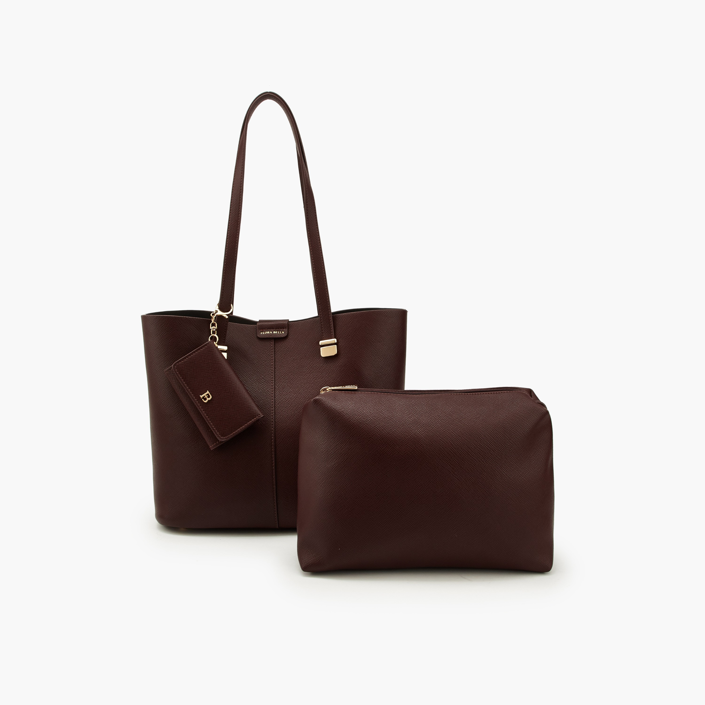 Flora Bella Textured Tote Bag with Pouch and Card Holder-women-bagsandwallets-handbags-image-1