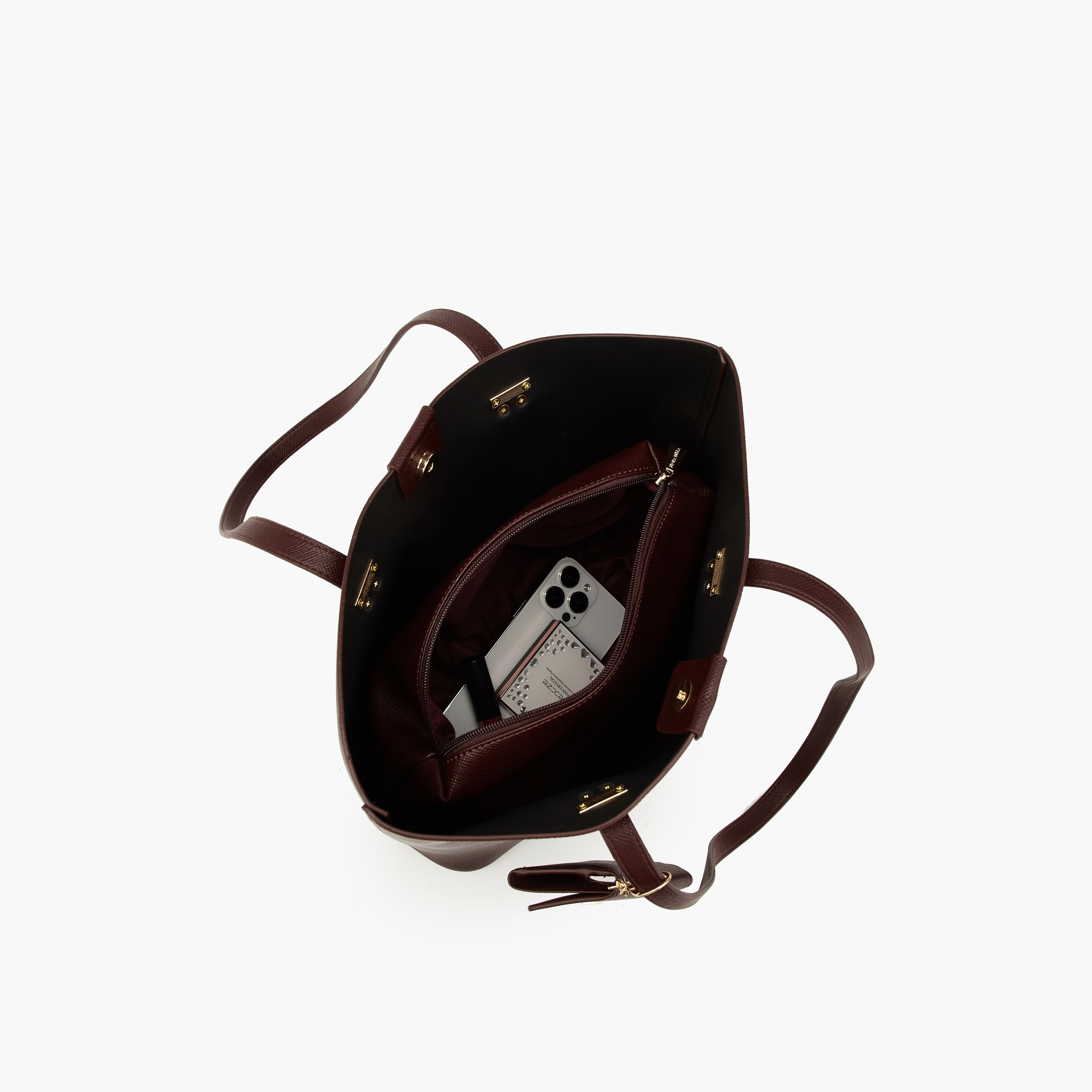 Flora Bella Textured Tote Bag with Pouch and Card Holder-women-bagsandwallets-handbags-image-2