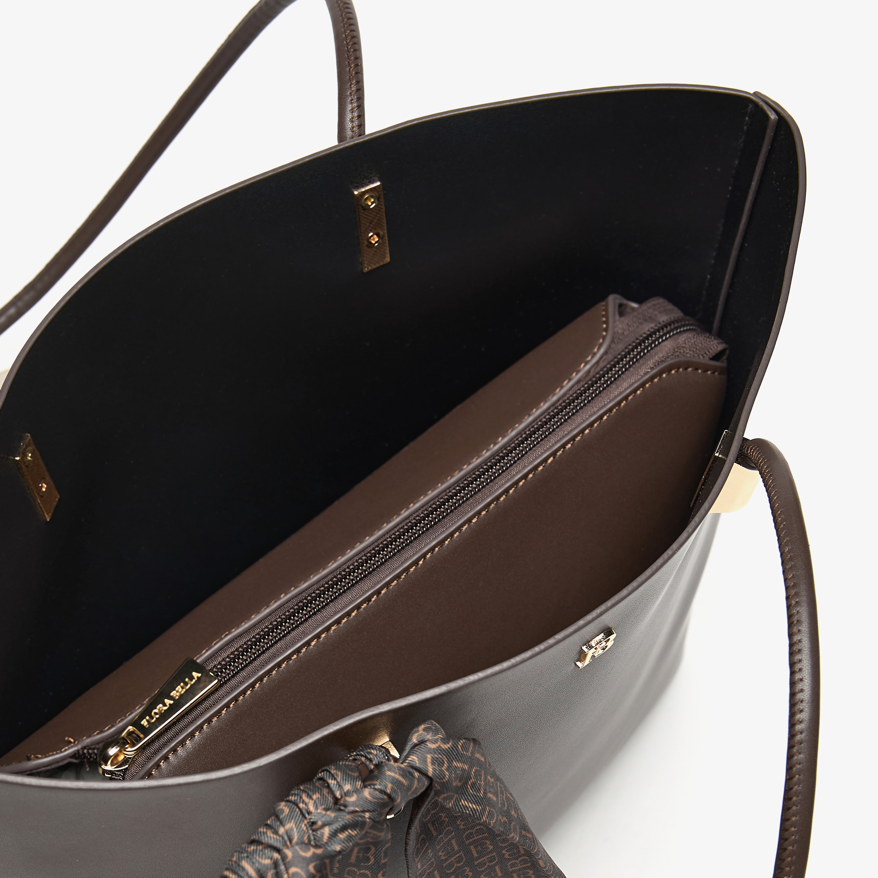 Flora Bella Textured Tote Bag with Ribbon Detail and Pouch-women-bagsandwallets-handbags-image-5