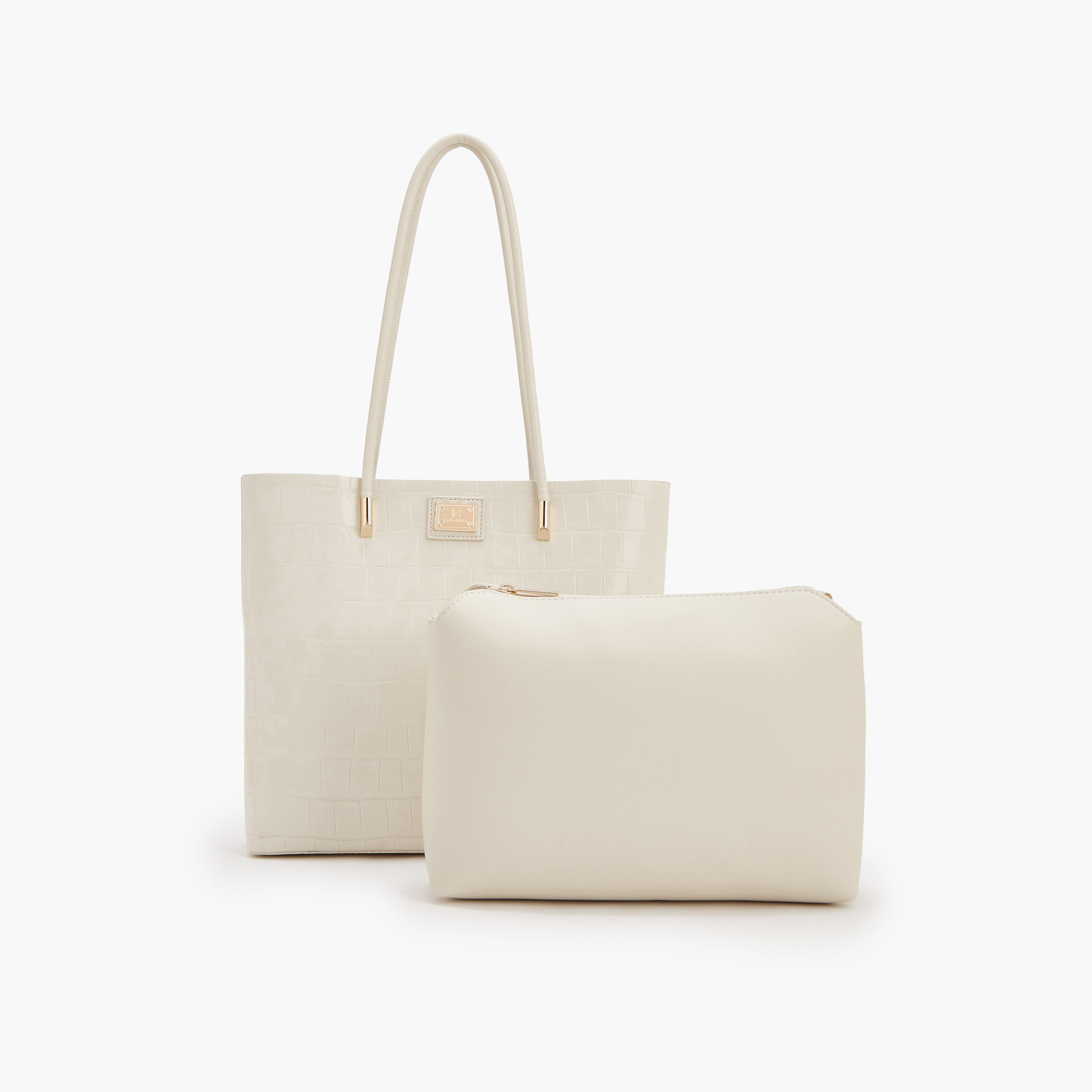 شنطة توتي بارزة الملمس مزيّنة بشريطة مع شنطة صغيرة من فلورا بيلا-women-bagsandwallets-handbags-image-1