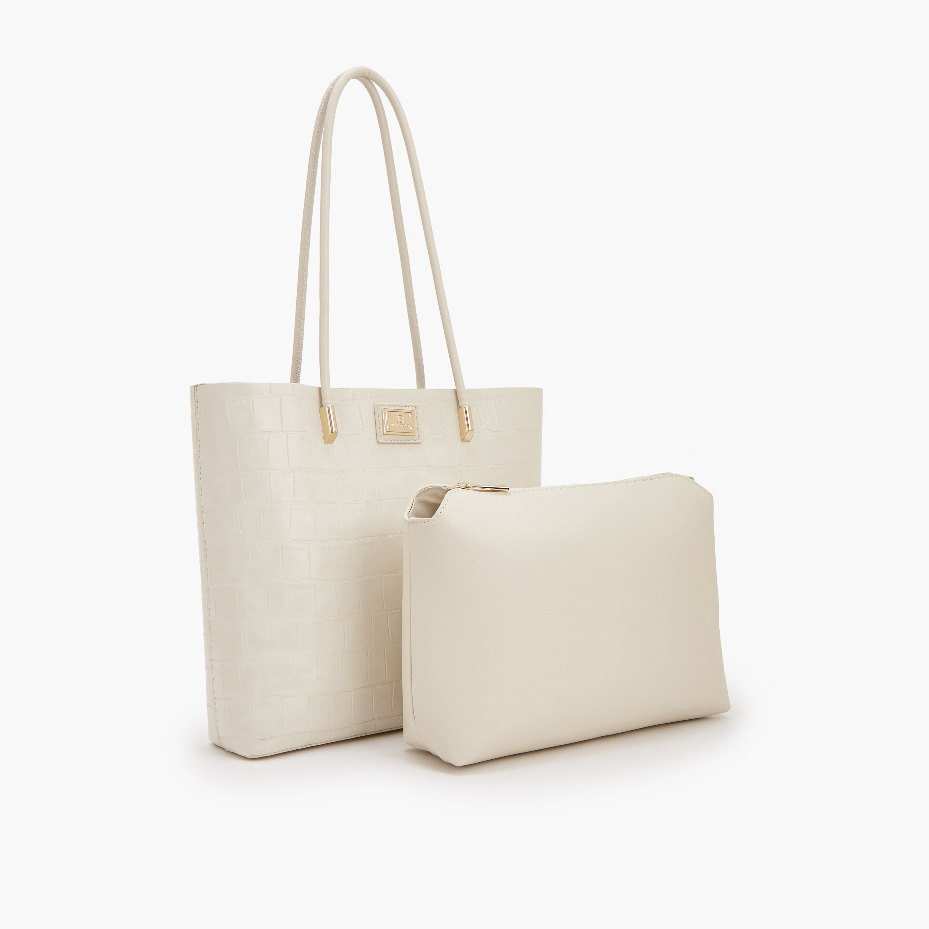 شنطة توتي بارزة الملمس مزيّنة بشريطة مع شنطة صغيرة من فلورا بيلا-women-bagsandwallets-handbags-image-3