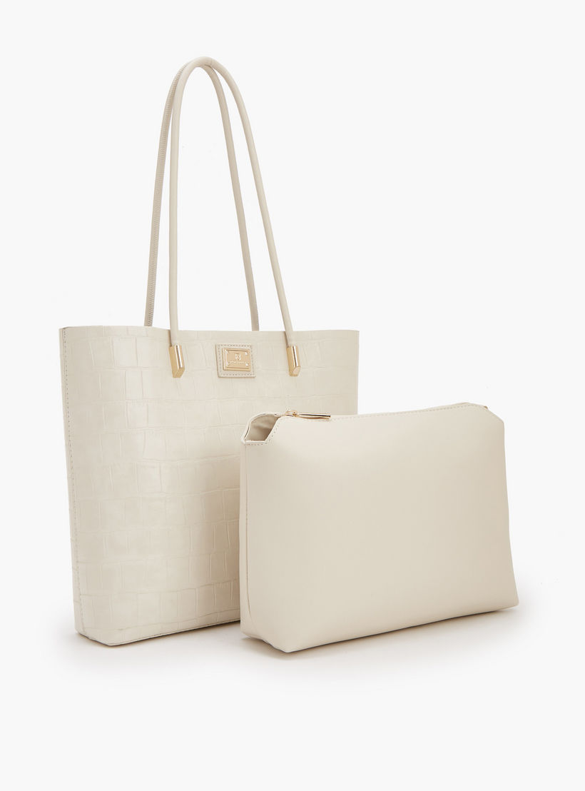 شنطة توتي بارزة الملمس مزيّنة بشريطة مع شنطة صغيرة من فلورا بيلا-women-bagsandwallets-handbags-image-3