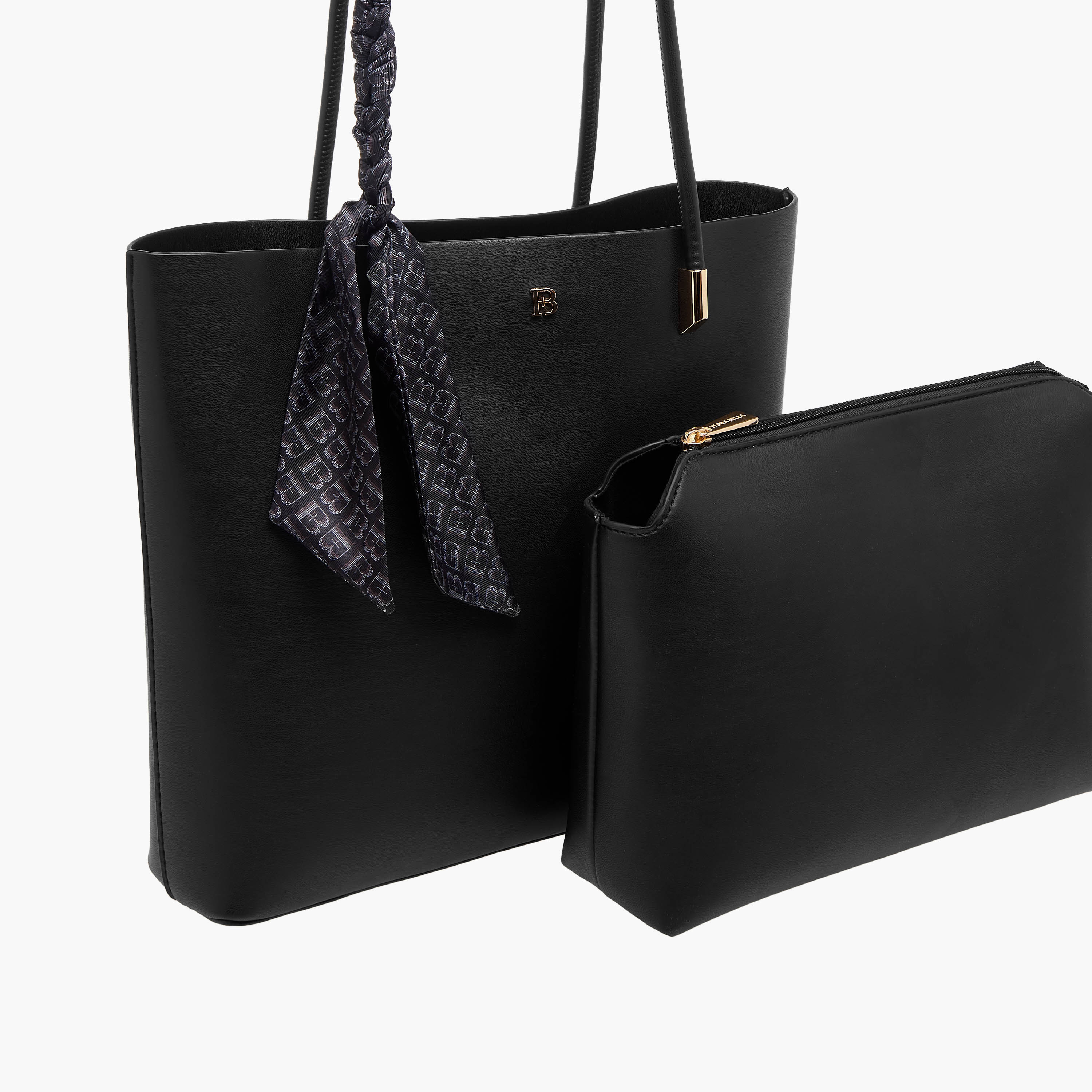 شنطة توتي سادة مزينة بوشاح مونوجرام مع شنطة صغيرة من من فلورا بيلا-women-bagsandwallets-handbags-image-8