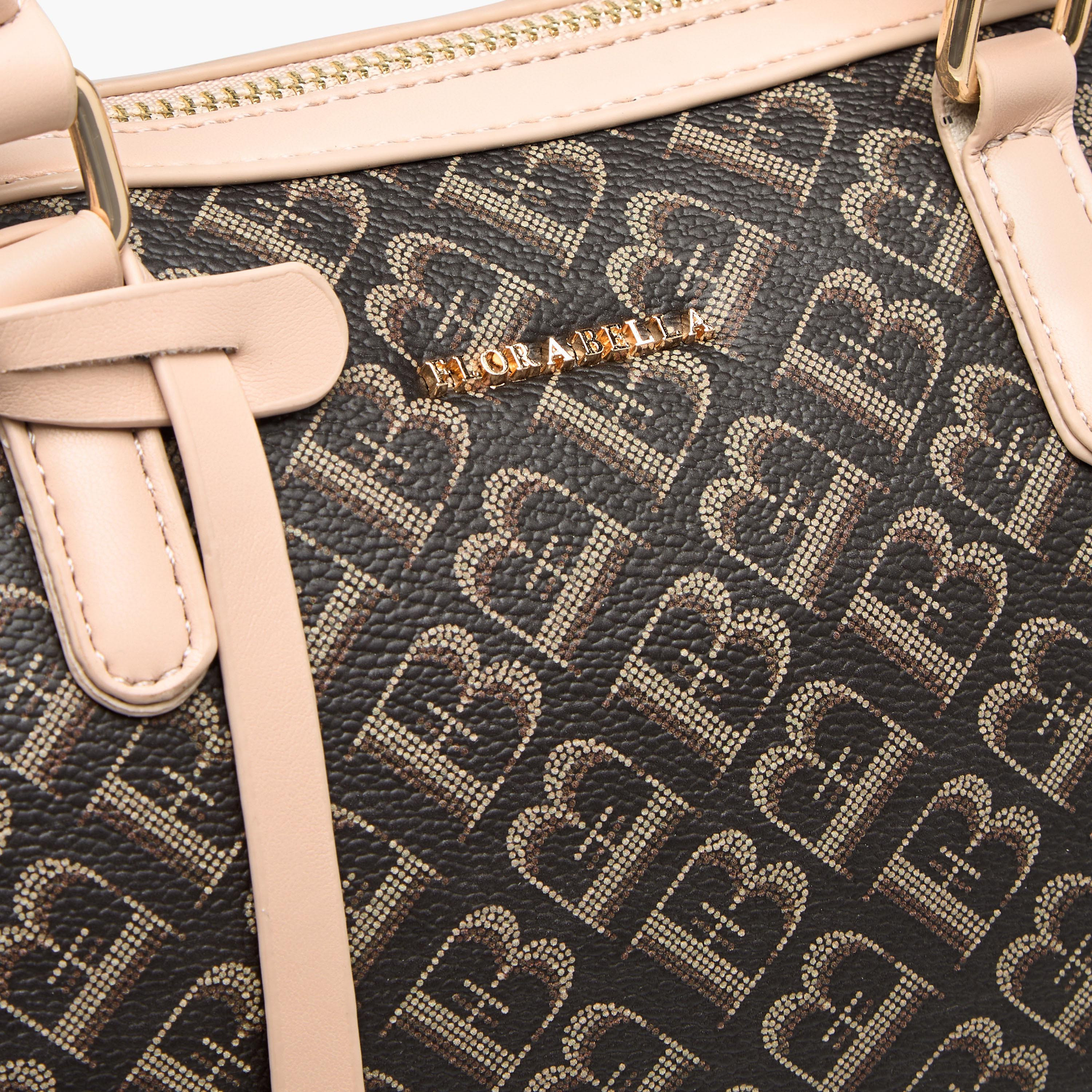 Flora Bella Monogram Print Tote Bag with Handles and Detachable Strap-women-bagsandwallets-handbags-image-5