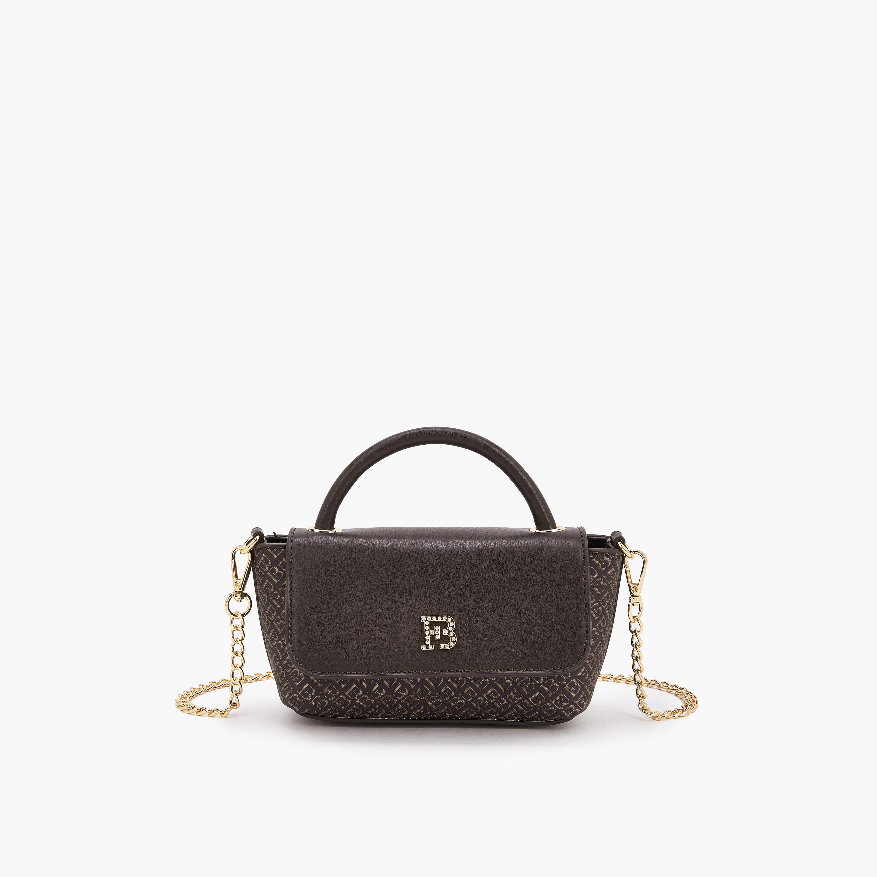 شنطة كروس بودي بطبعات مونوجرام وحزام سلسلة من فلورا بيلا-women-bagsandwallets-handbags-image-1