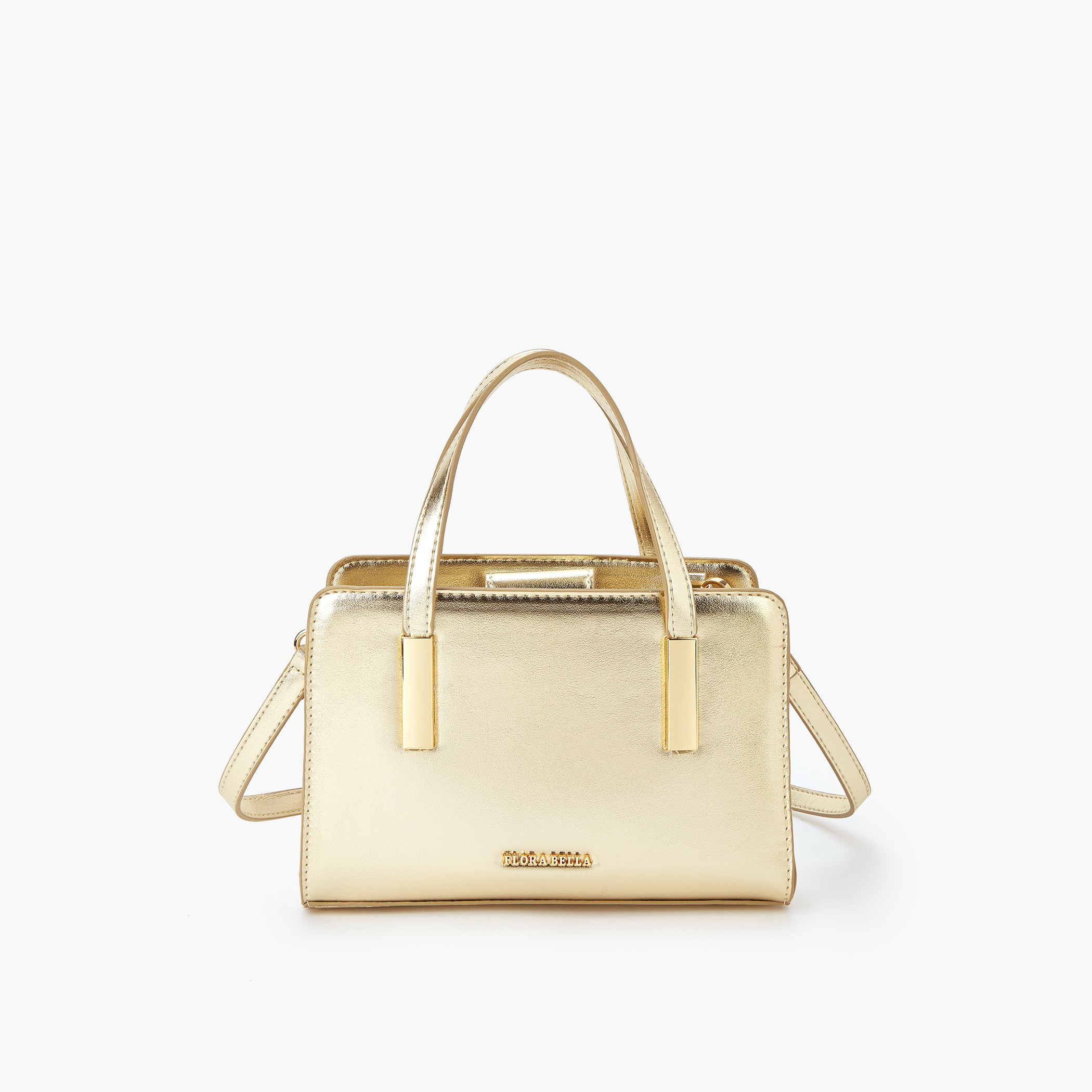 Flora Bella Metallic Tote Bag with Double Handle and Zip Closure-women-bagsandwallets-handbags-image-1