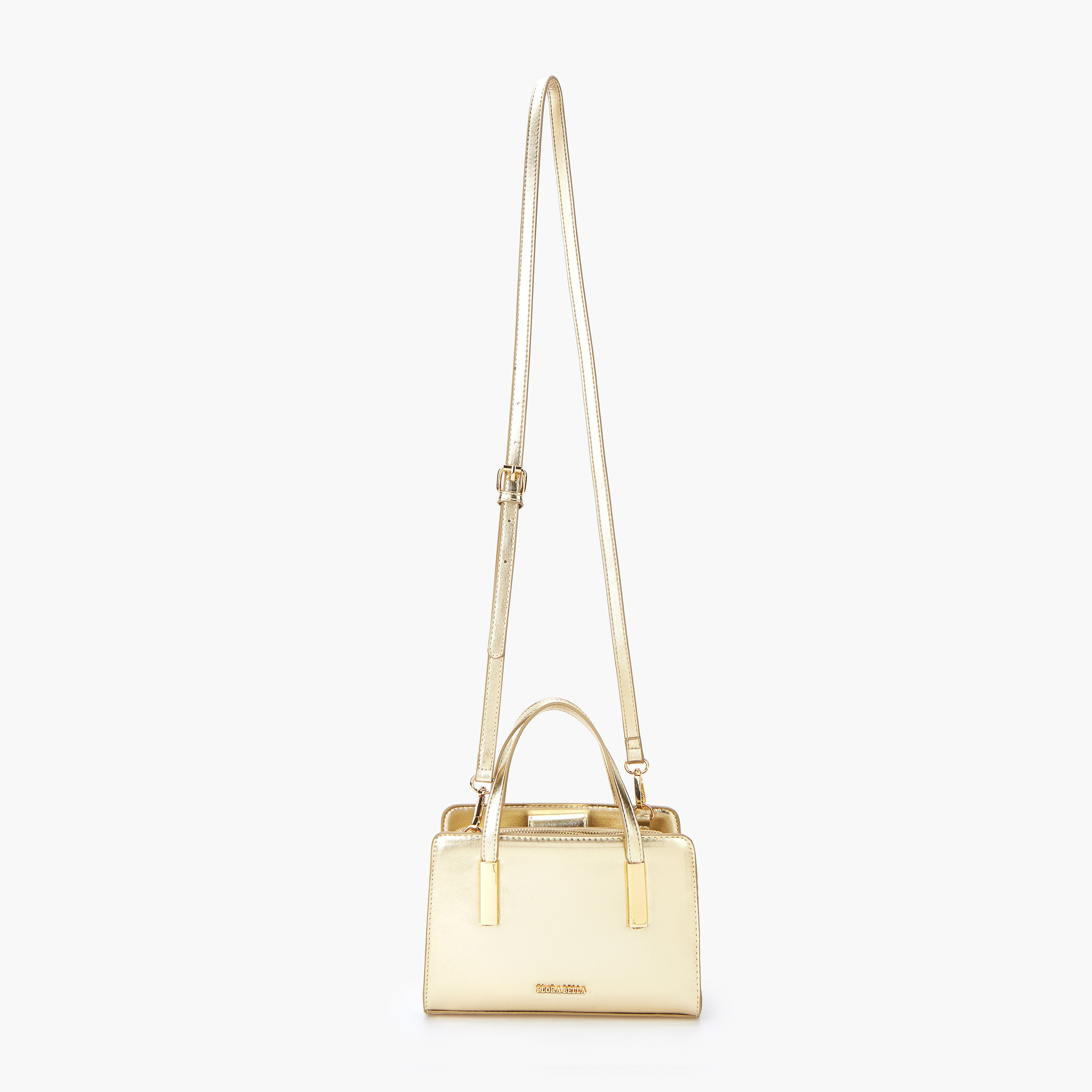 Flora Bella Metallic Tote Bag with Double Handle and Zip Closure-women-bagsandwallets-handbags-image-2