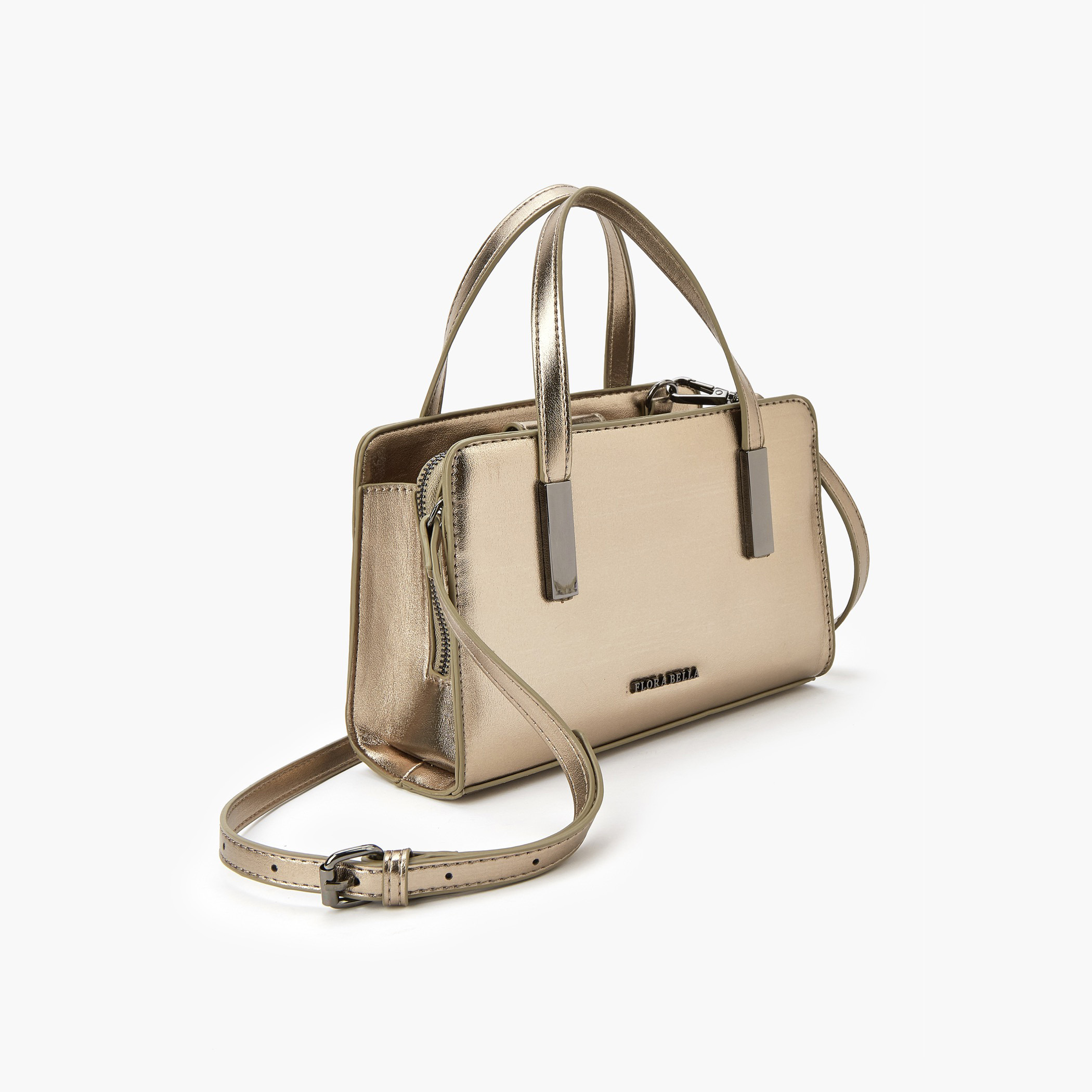 شنطة توتي ميتاليك بسحاب إغلاق ومقابض مزدوجة من فلورا بيلا-women-bagsandwallets-handbags-image-4