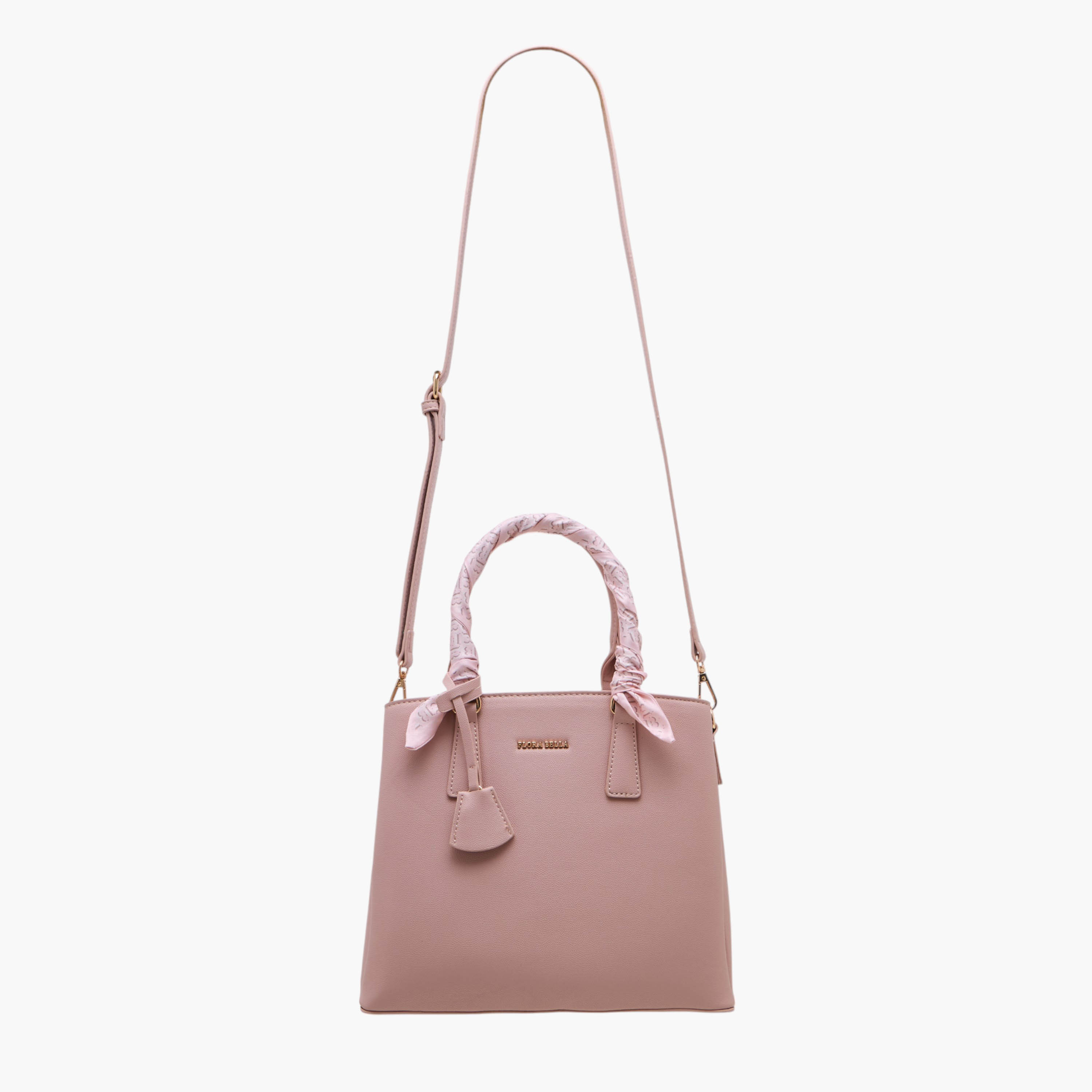 Flora Bella Scarf Accent Tote Bag with Double Handle and Zip Closure-women-bagsandwallets-handbags-image-2